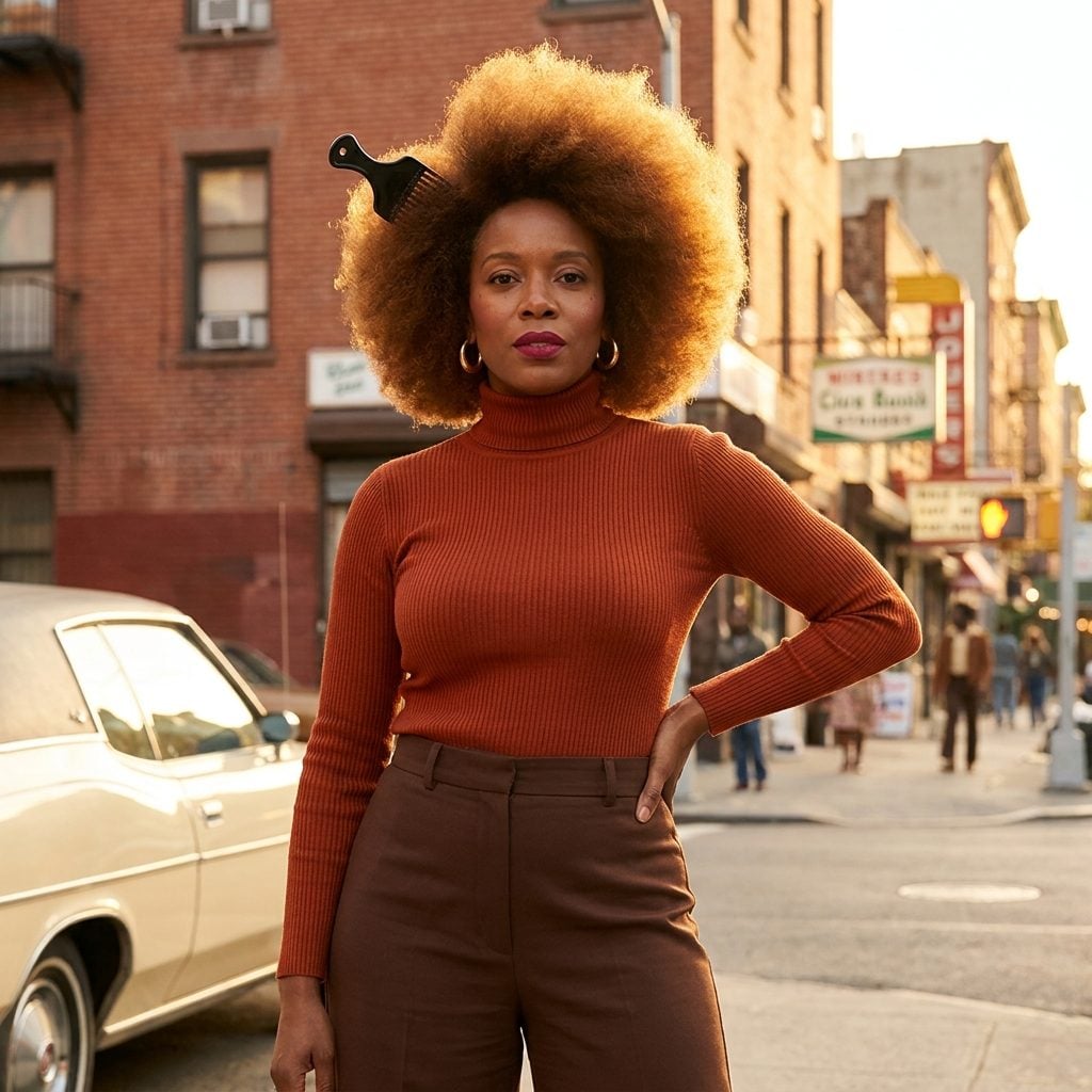 The Afro Worn Full and Rounded With a Wide-Tooth Pick Tucked In