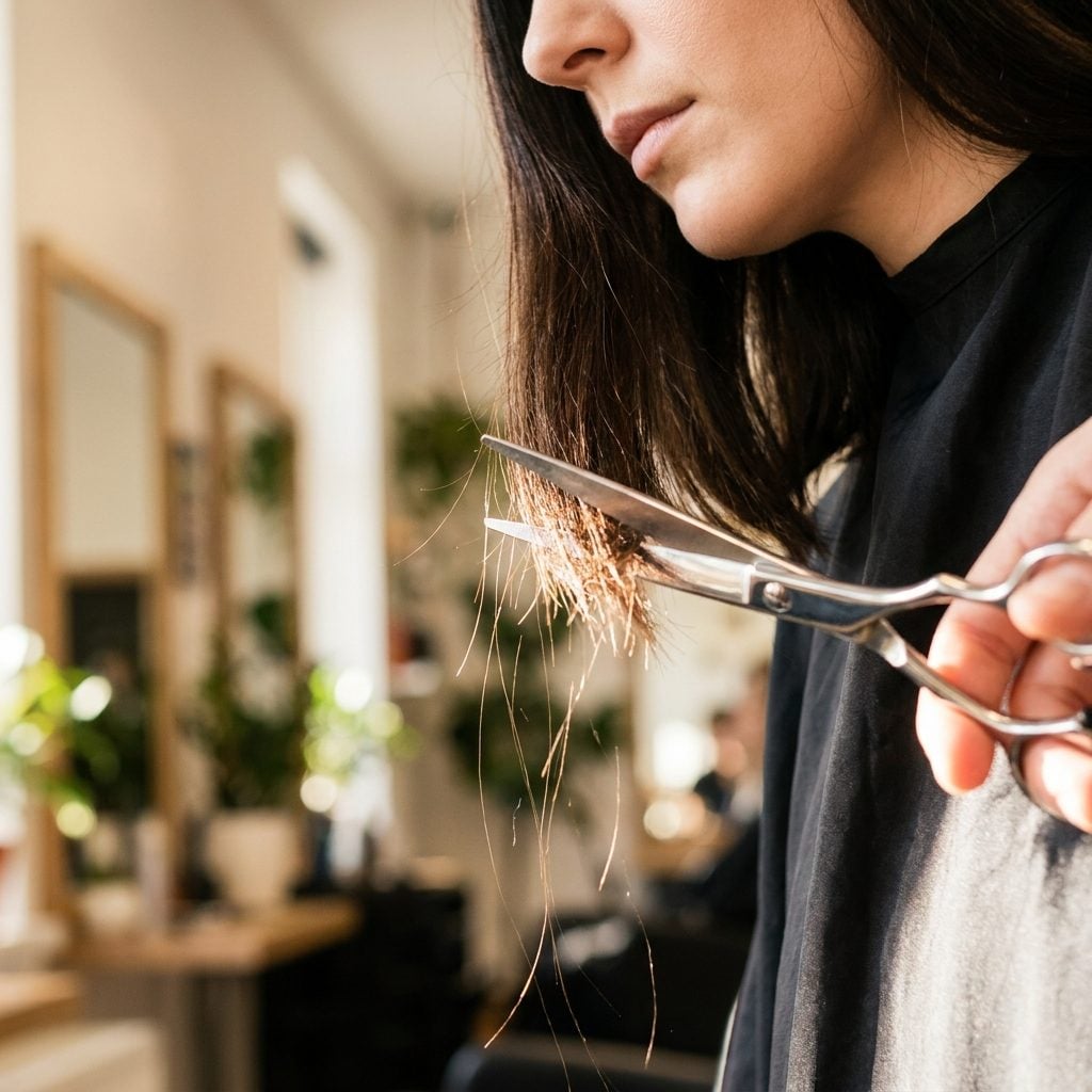 Cutting off the ends that held two years of a life she is no longer living in the same body