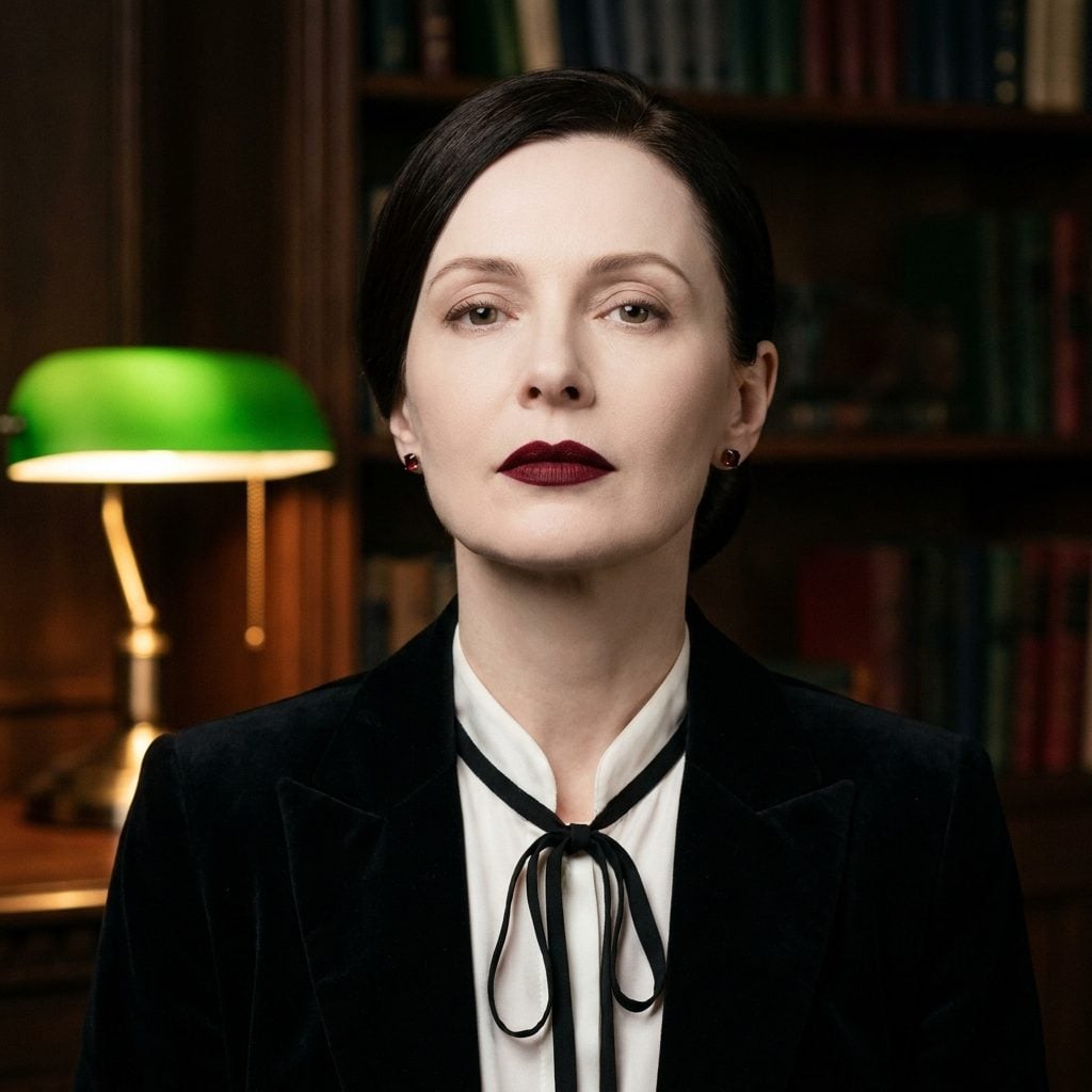 Deep Burgundy Matte Lips With Pale Ivory Skin and Barely-There Eye Makeup