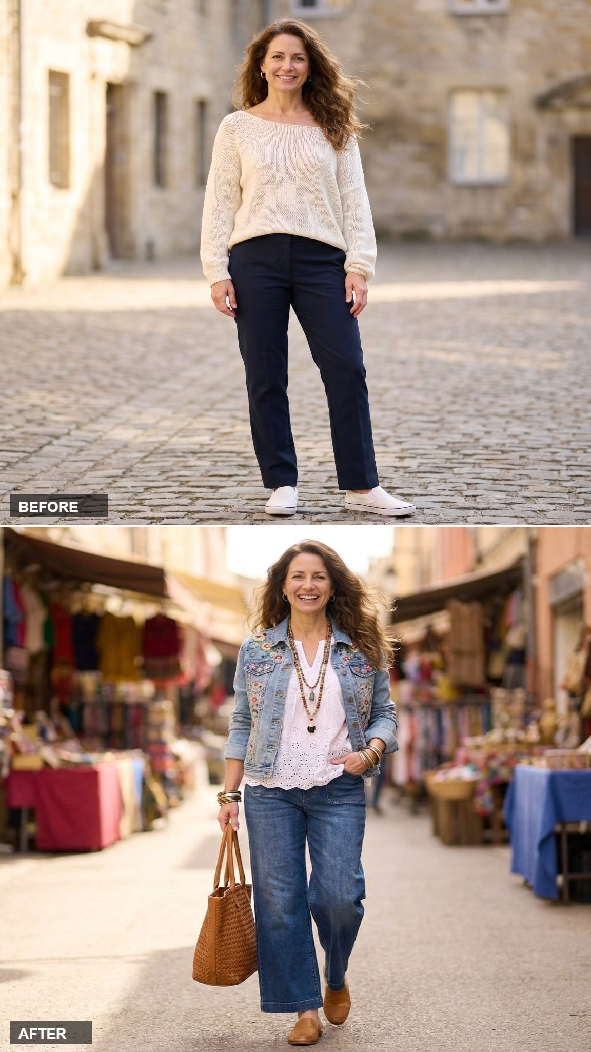 Deep Teal Maxi Skirt, a Loose Cream Broderie Top, and Wooden Bead Jewellery: The Saturated Boho That Doesn't Shout