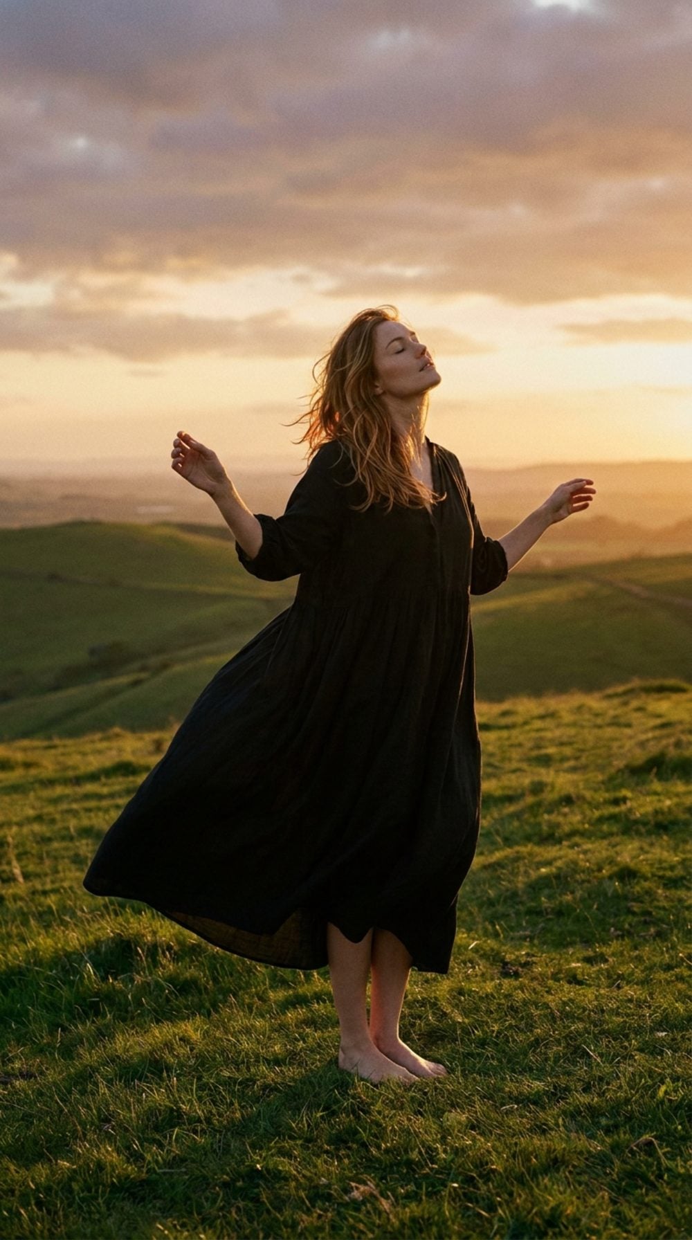 Golden Hour on the Hilltop: Arms Open, Finally Breathing