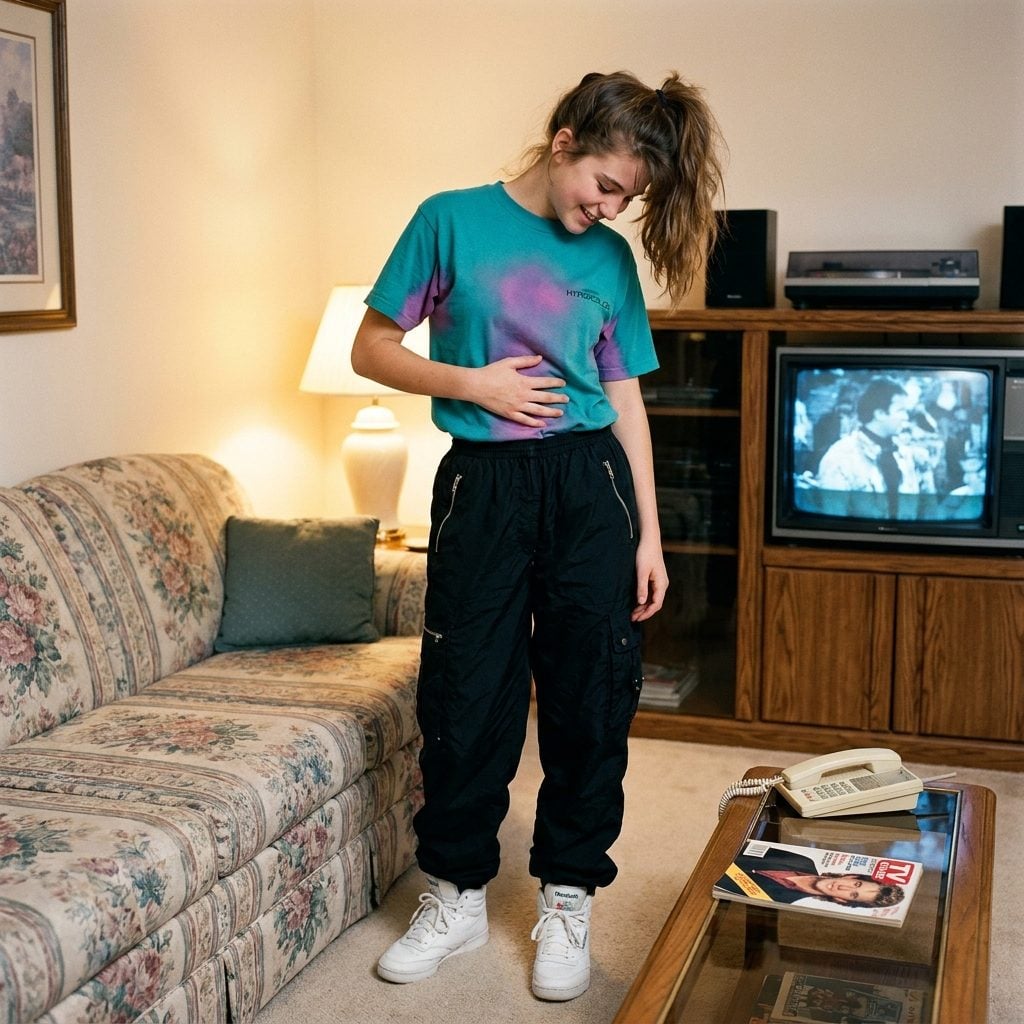 The Hypercolor Shirt That Changed Color With Your Body Heat, Worn With Baggy Parachute Pants