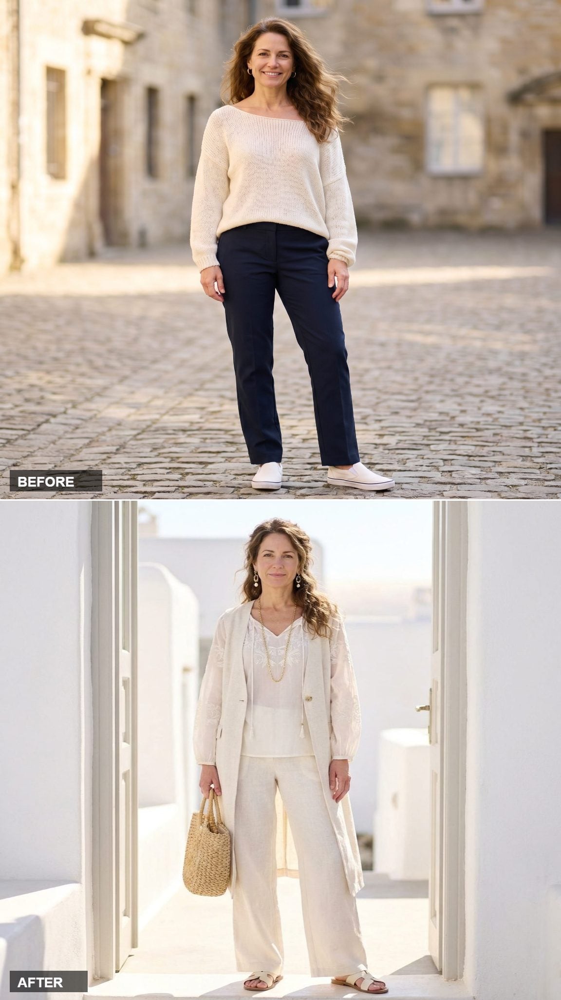 The Ivory Monochrome Reset: Wide-Leg Linen, Sheer Embroidery, and a Long Vest