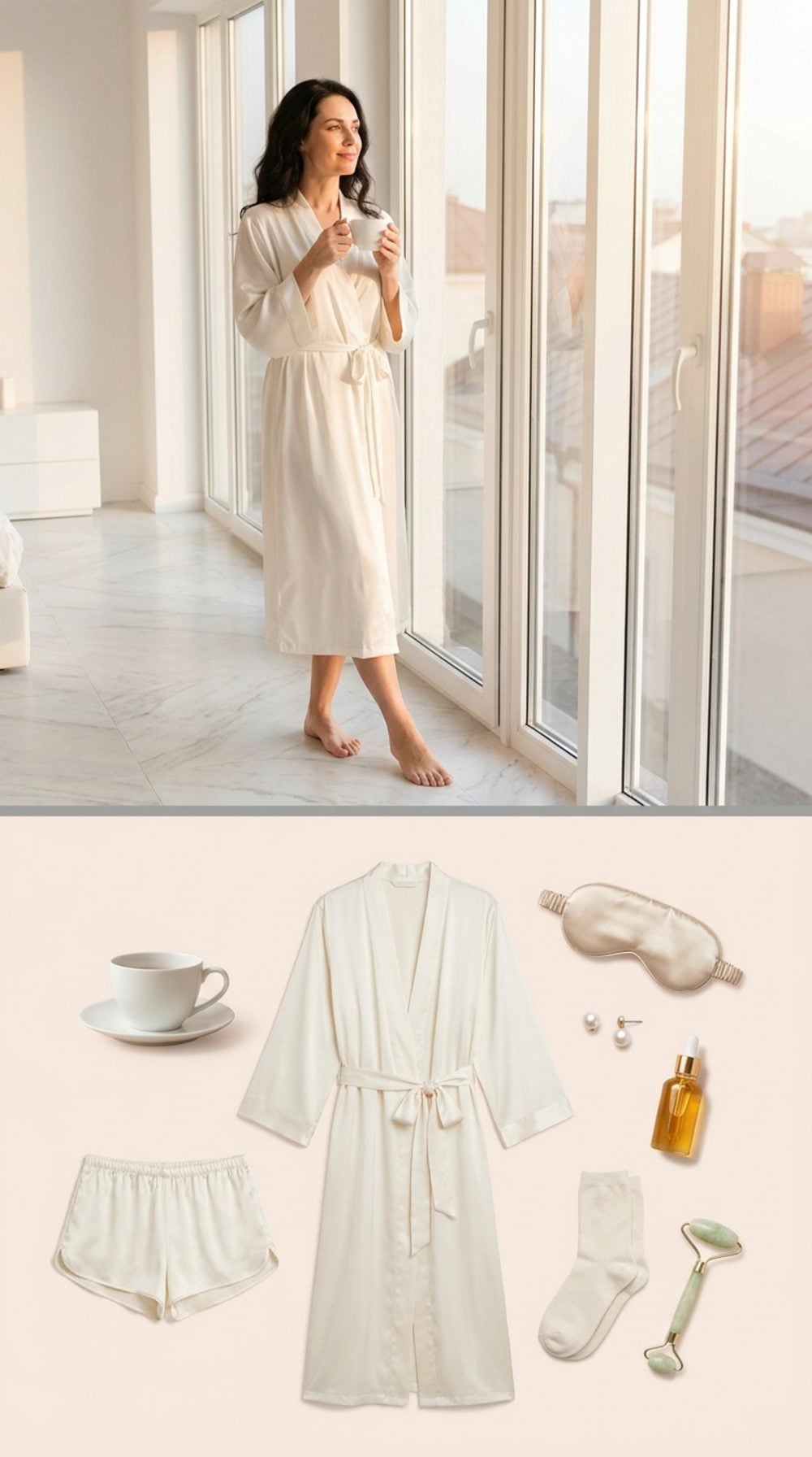 Ivory Silk Robe at Sunrise: The Morning Ritual Nobody Interrupted