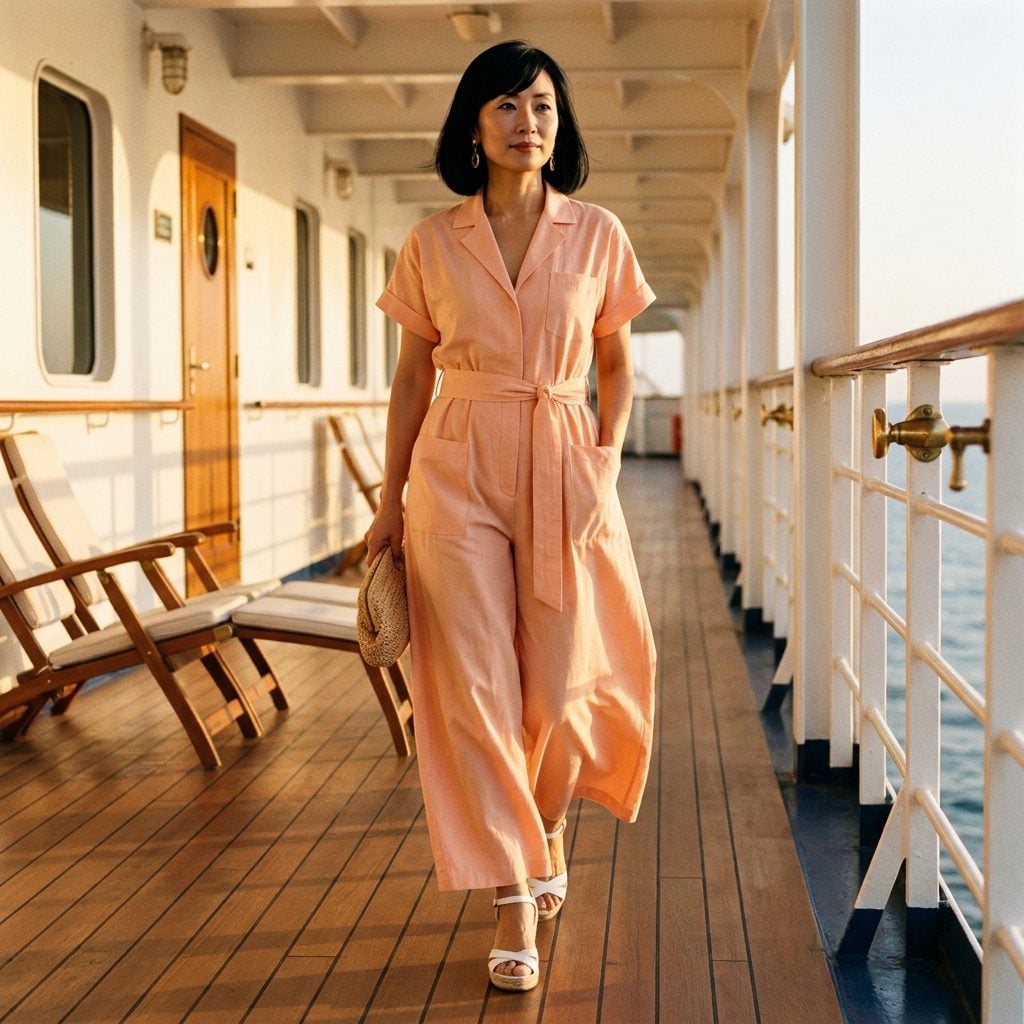 Lightweight Jumpsuits With Cinched Waists That Required Full Undressing for Every Bathroom Visit