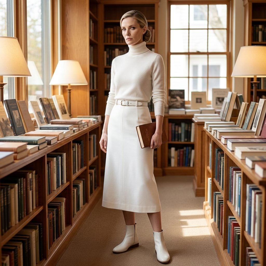 The Low Side Bun and a White Satin Trouser Set Say Evening Without Saying a Word