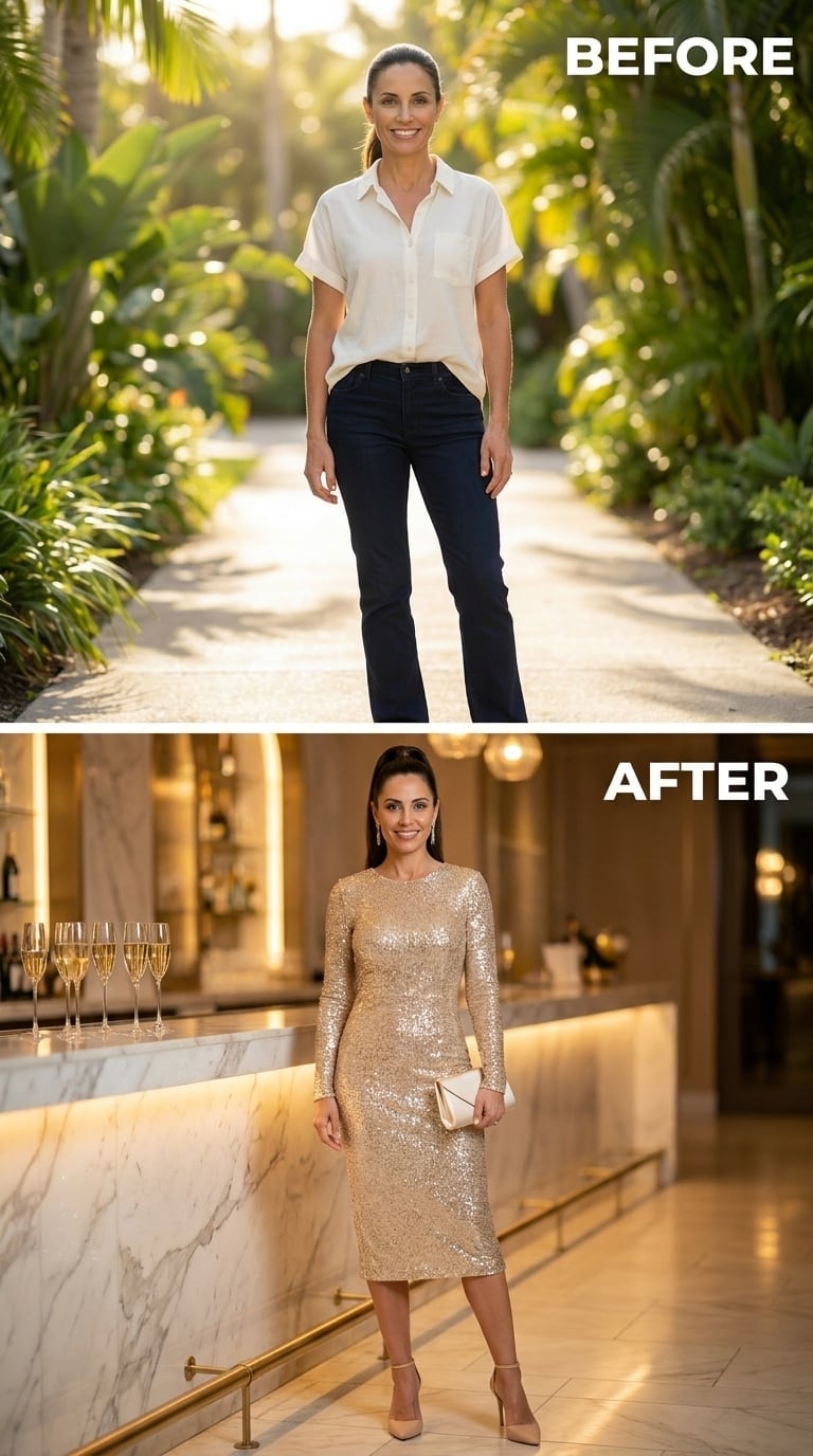Gold Sequins, Marble Bar Light, and What She Looks Like When She Stops Waiting for Permission