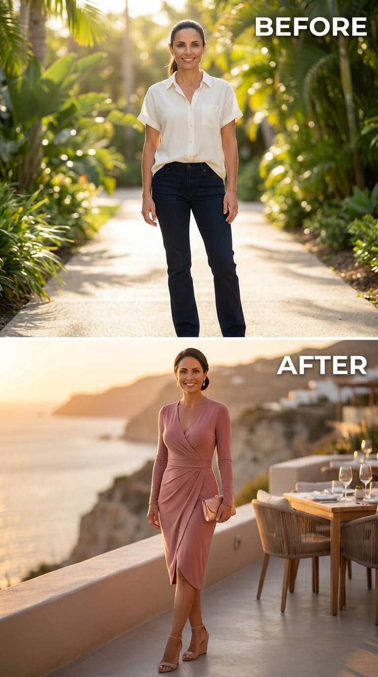 Mauve at the Cliffside Table, and What It Looks Like When She Dresses Like She Has Somewhere to Be