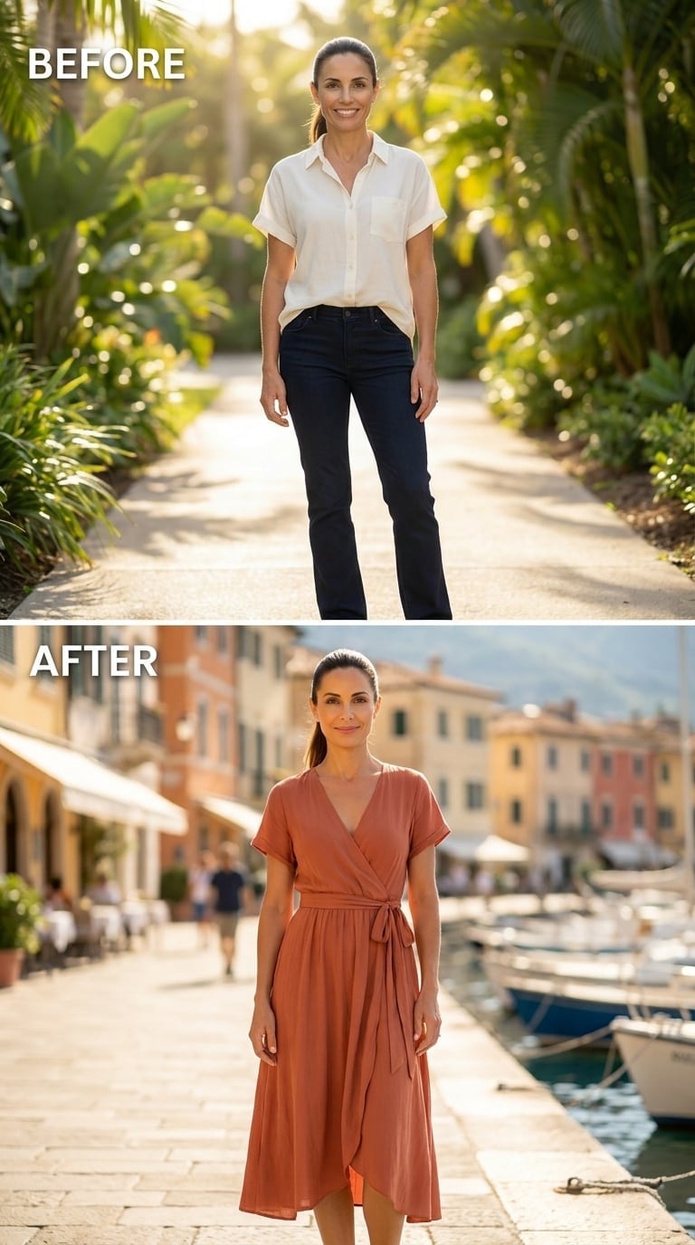 Terracotta Wrap Dress, Harbor Light, and What She Looks Like When She Dresses for Softness