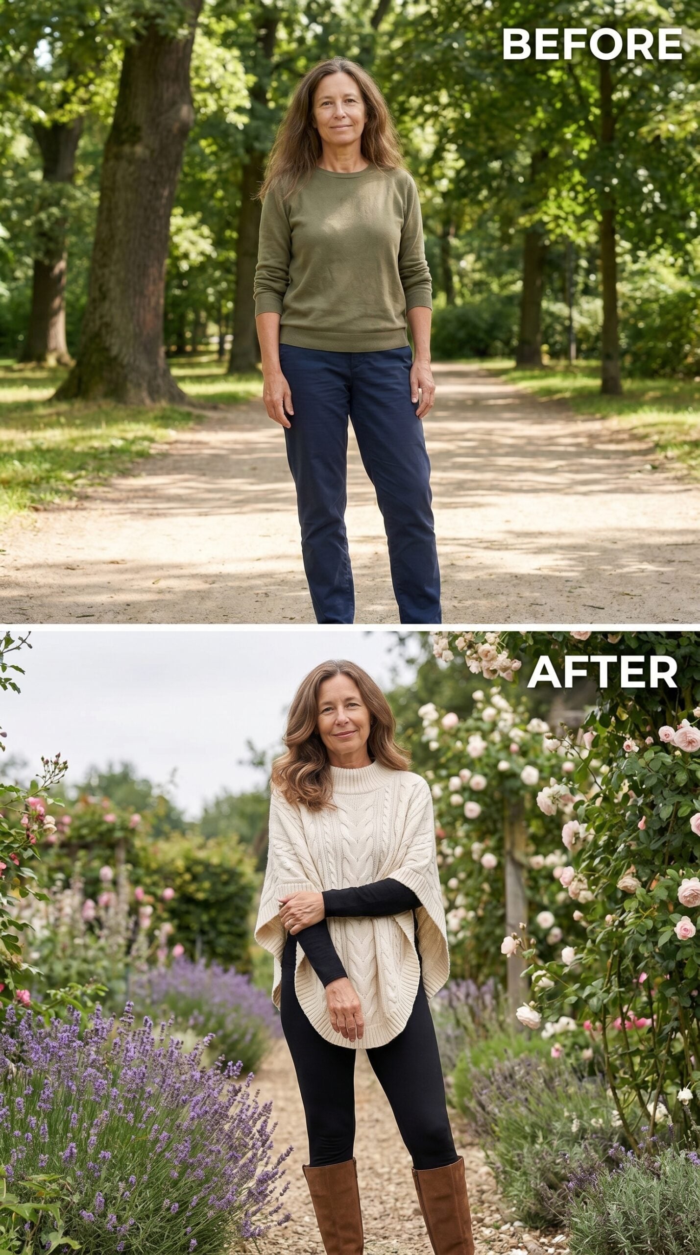 Cable Knit Poncho at 60: How One Texture Piece Resets the Whole Register