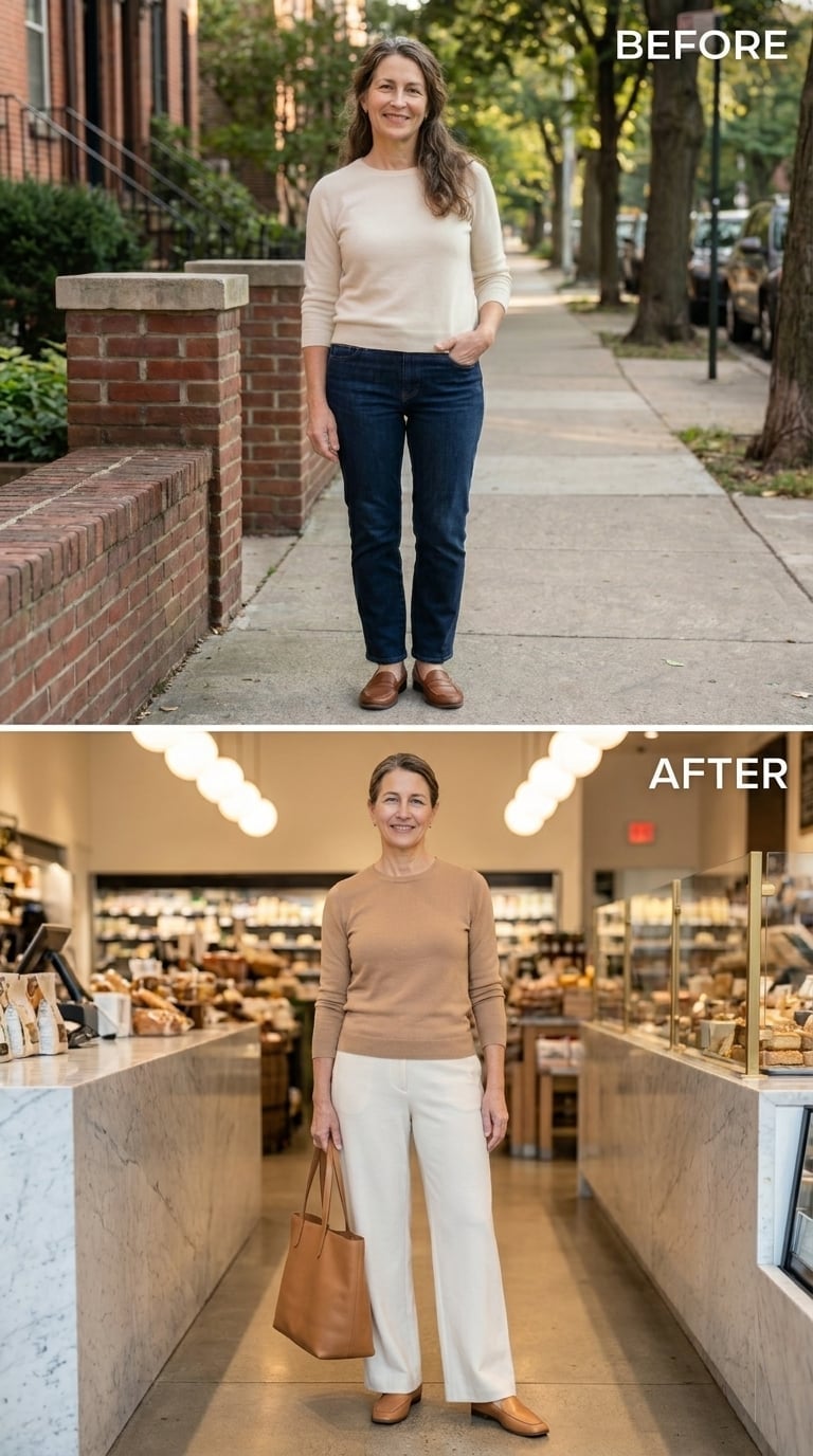 Cream Trousers and a Camel Sweater Walked Into a Bakery and Owned It