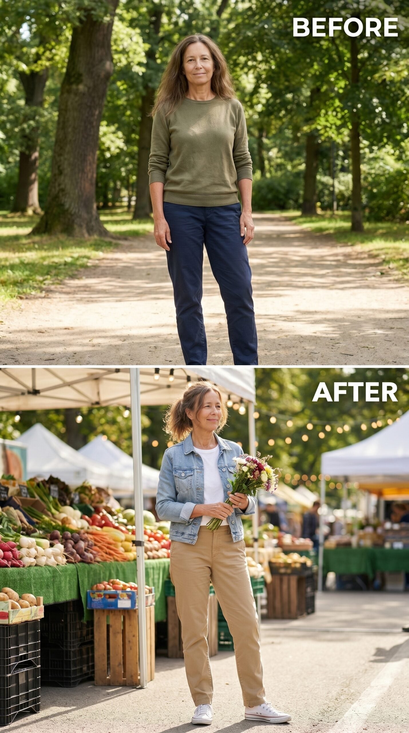 Denim Jacket, Khaki Trousers, White Sneakers: Casual Done With Some Backbone