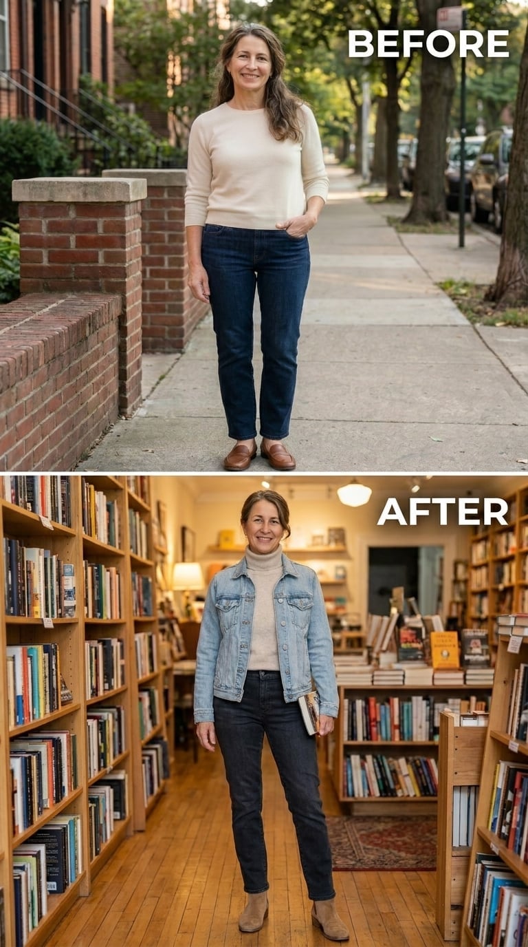 Denim on Denim in a Bookshop, and Nobody's Apologizing for It