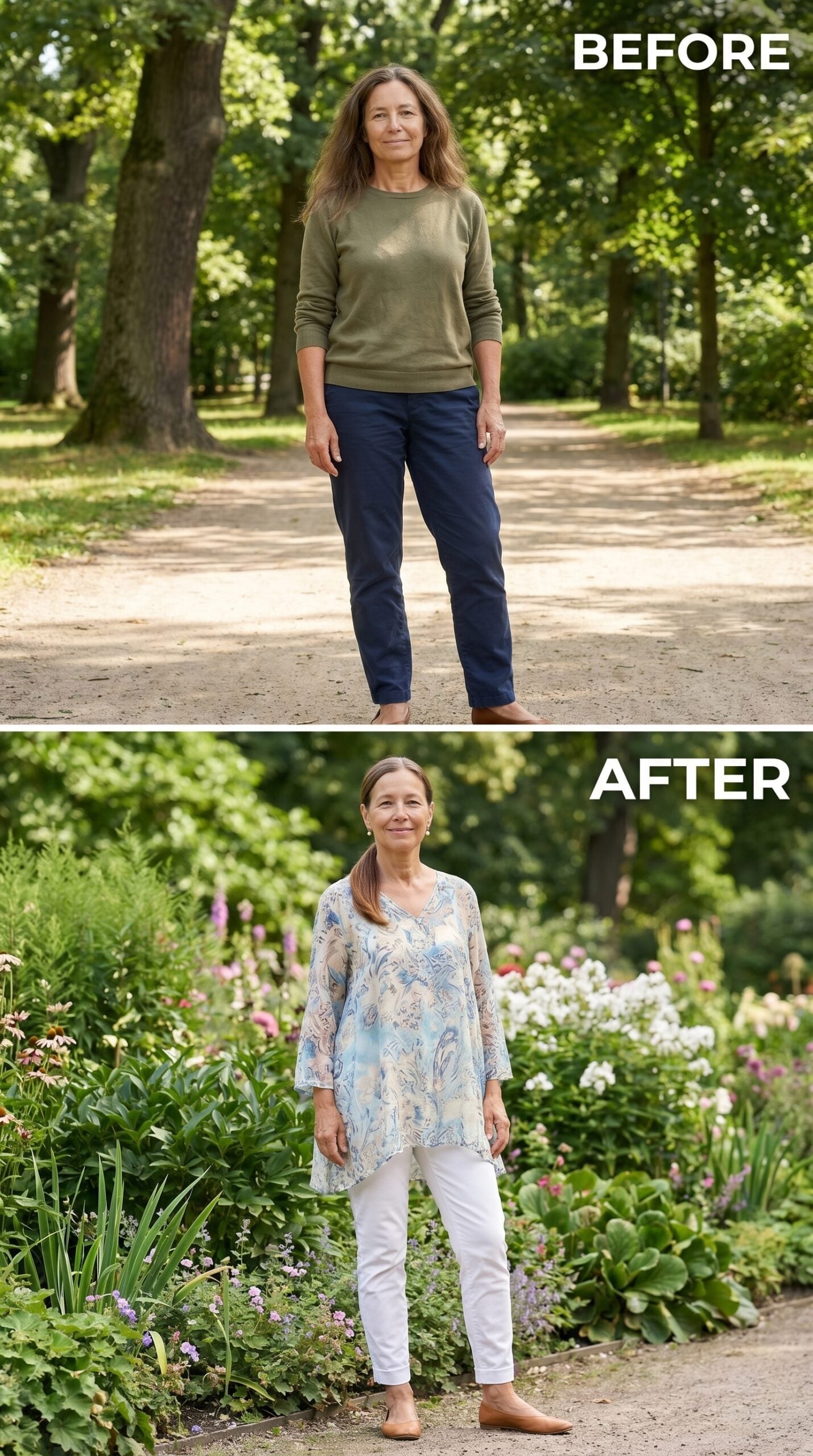 Floral Chiffon at 60: What a Relaxed Tunic Gets Right That a Fitted Top Can't