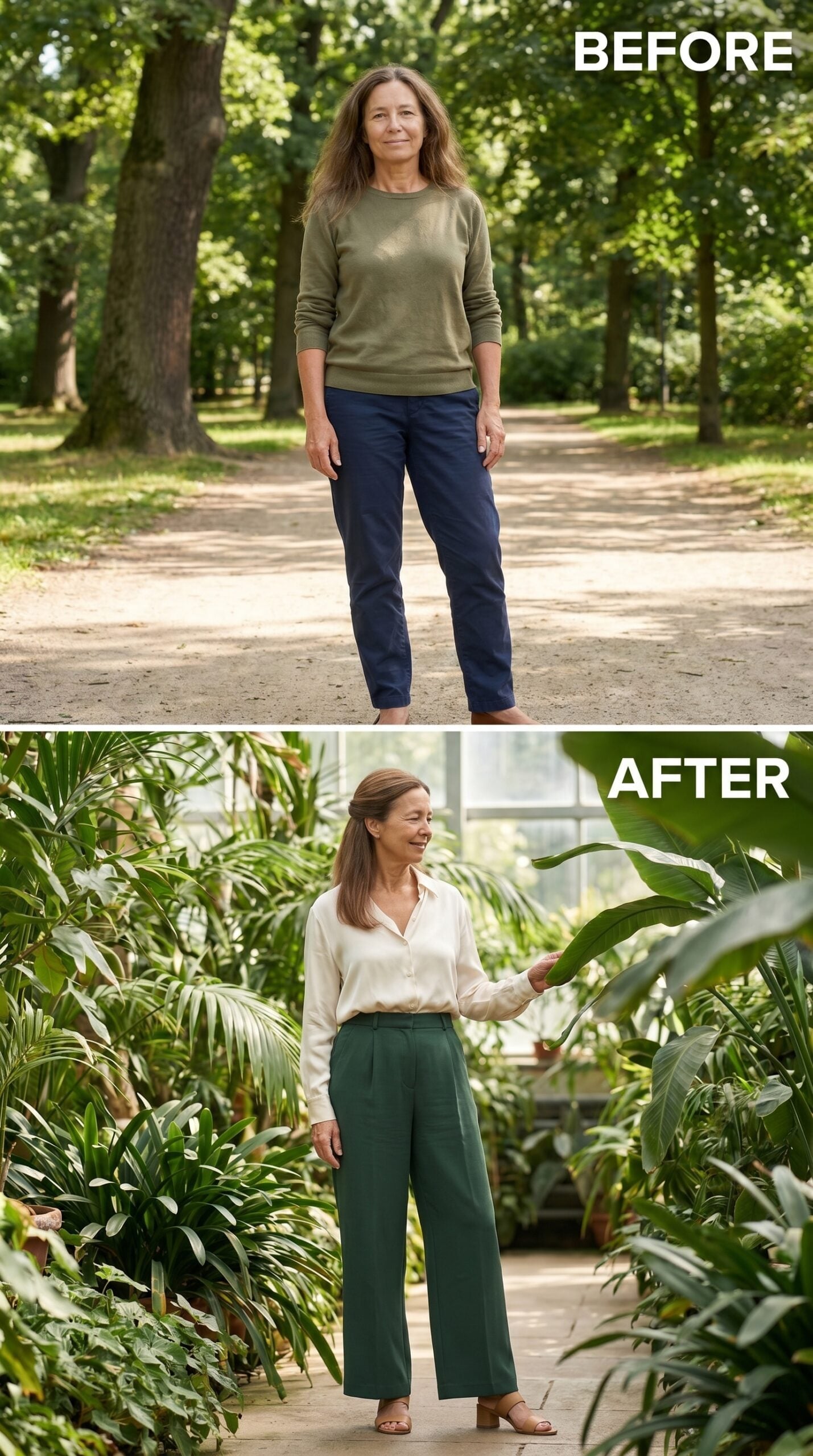 Ivory Blouse, Forest Trousers, and the Greenhouse That Proves Casual Has Range