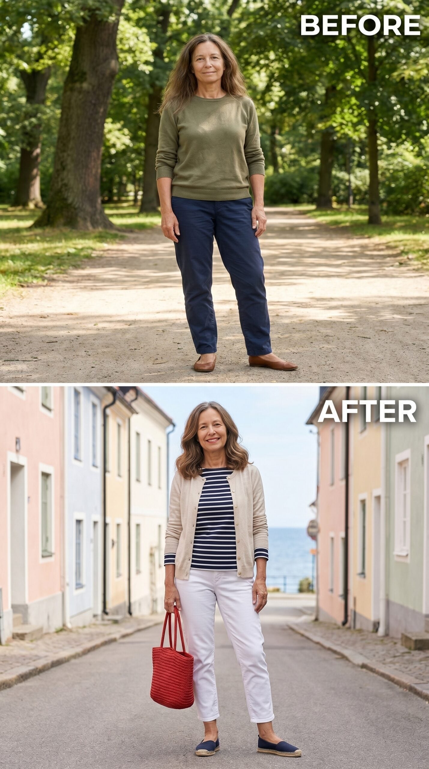 Navy Stripes, White Pants, and a Cardigan That Actually Pulls Its Weight