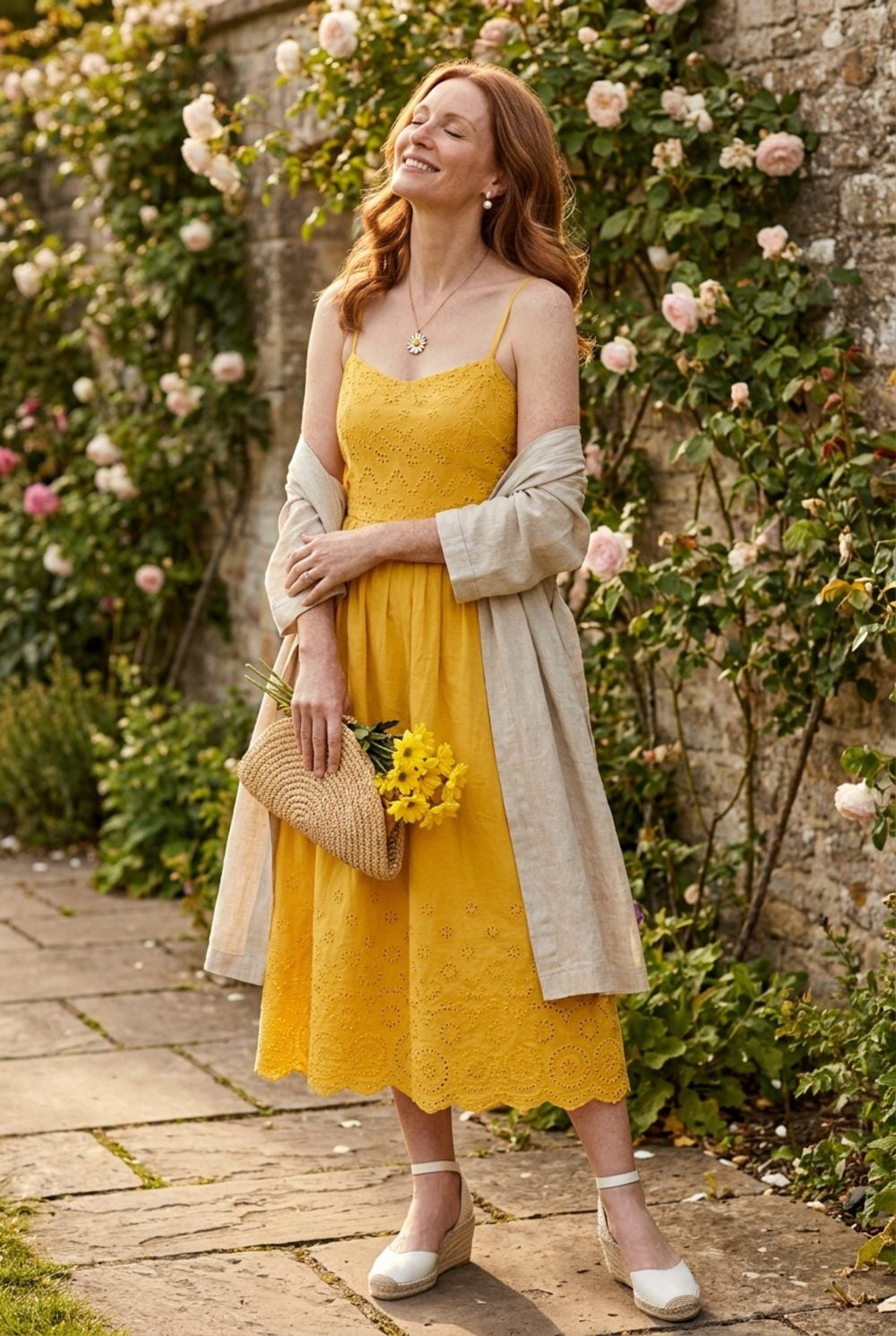 Marigold Eyelet Cotton With a Scalloped Hem Says Everything Words Can't