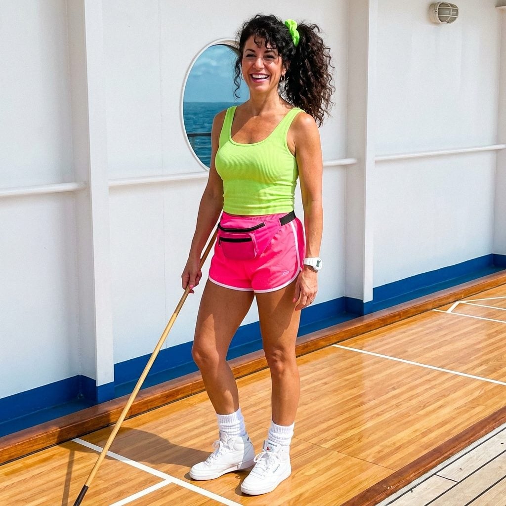 Neon Tank Tops With Coordinating Shorts That Could Guide Aircraft to Landing