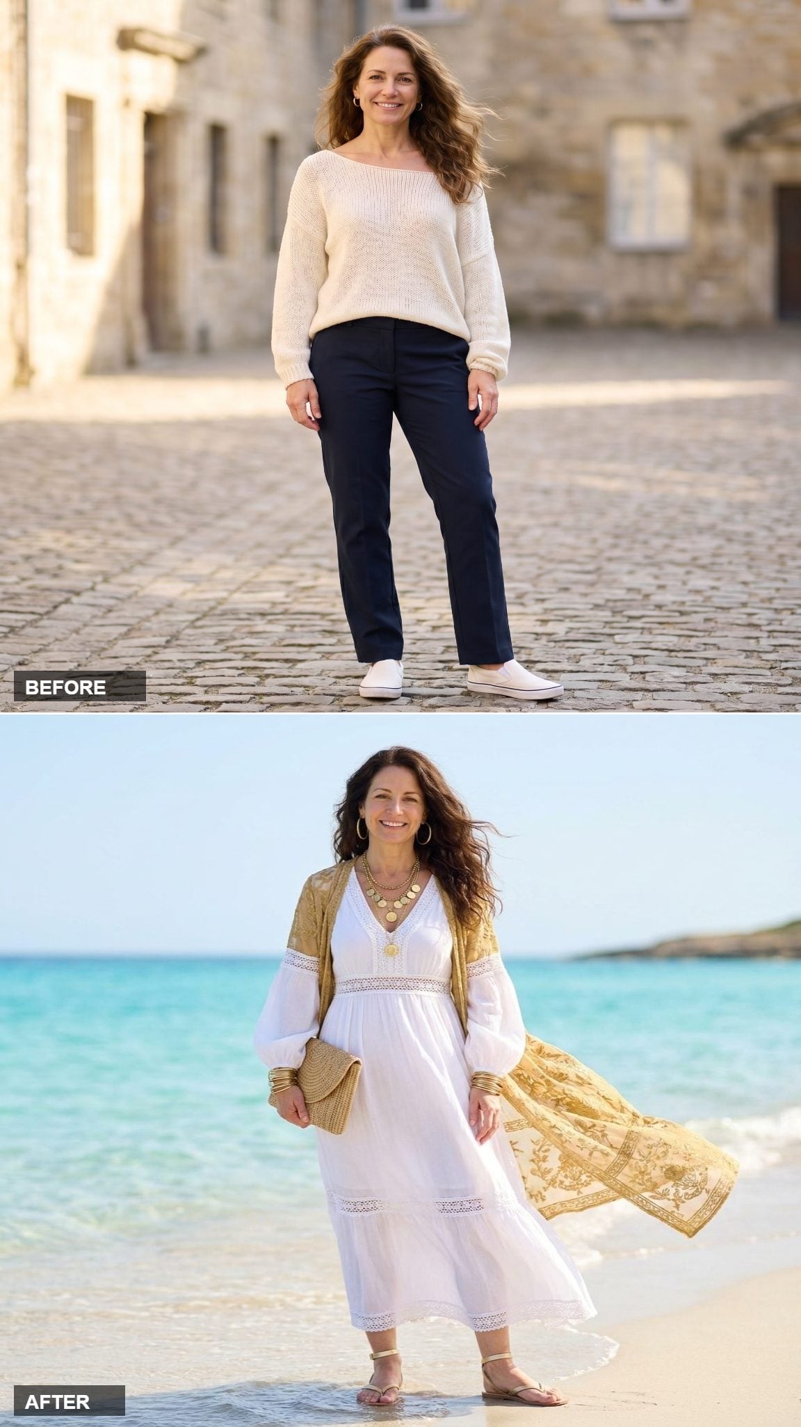 Patchwork Maxi Skirt in Rust, Cream, and Forest Green With a Plain White Tee and No Further Explanation