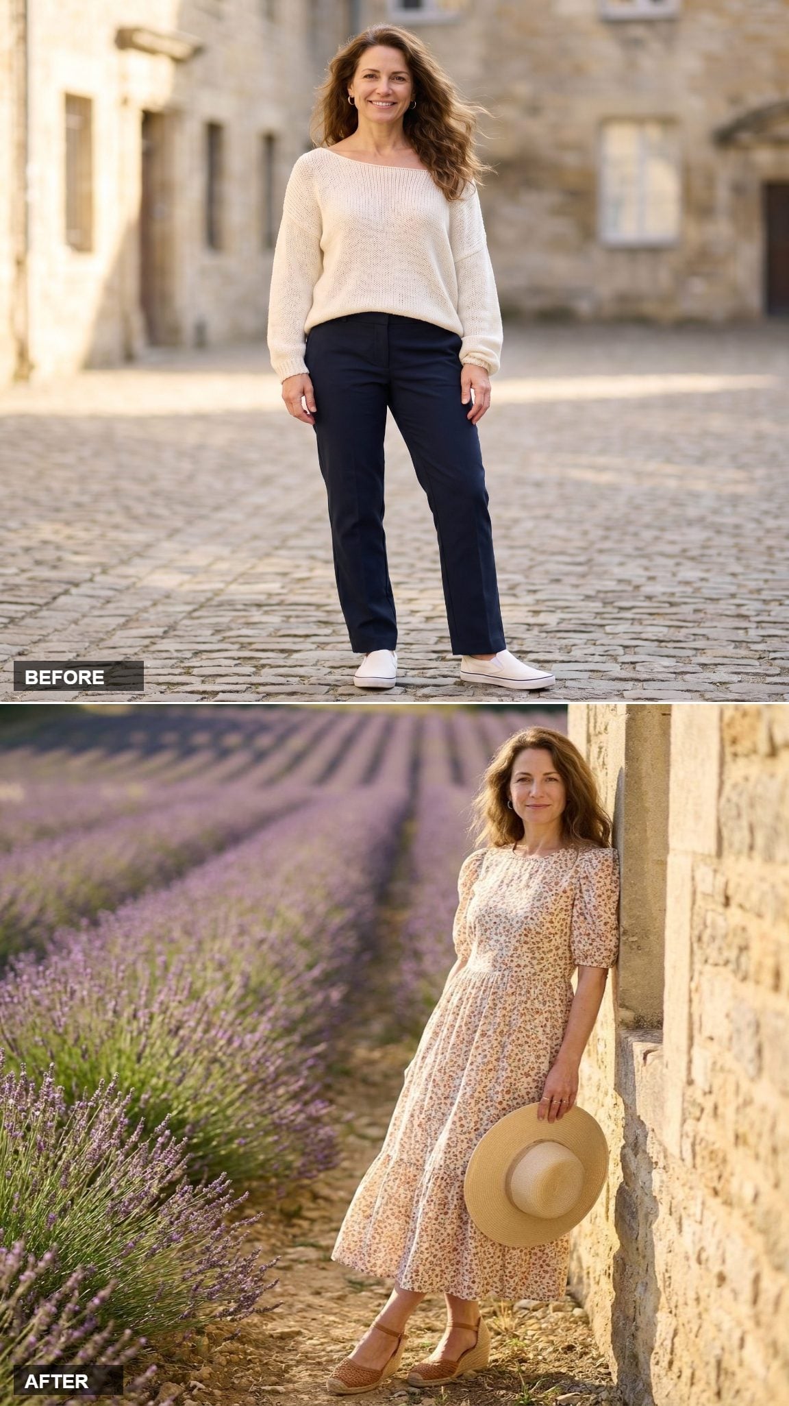Prairie Midi Dress, Espadrille Wedges, and a Wide-Brim Hat: This Is the Restyle