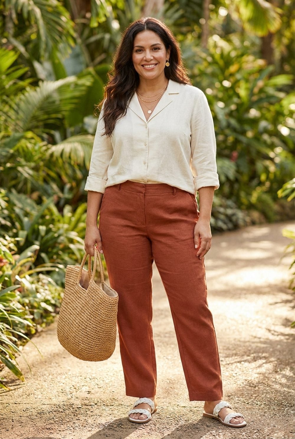 Rust Linen Trousers and a Camp Collar Shirt: Warm-Weather Dressing Solved