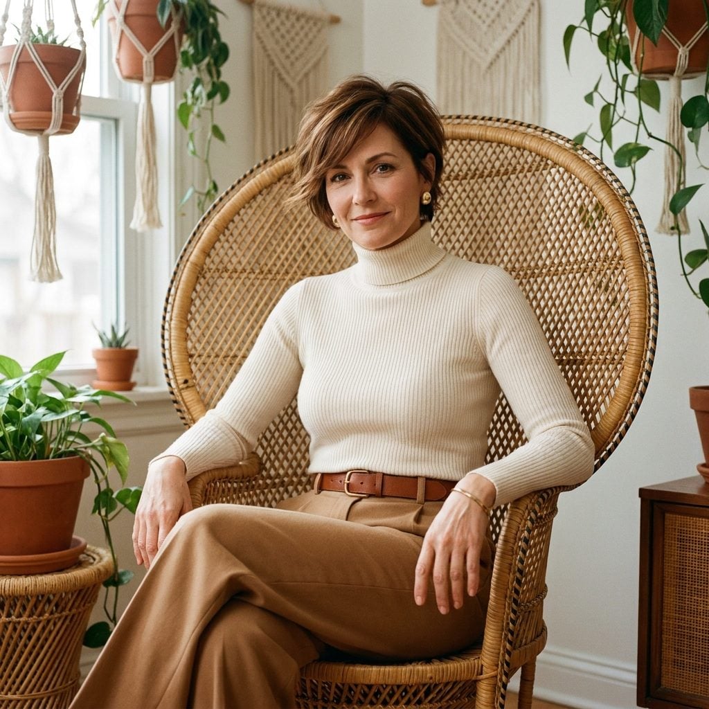 Short Pixie-Adjacent Crop With a Feathered Finish and Tousled Top