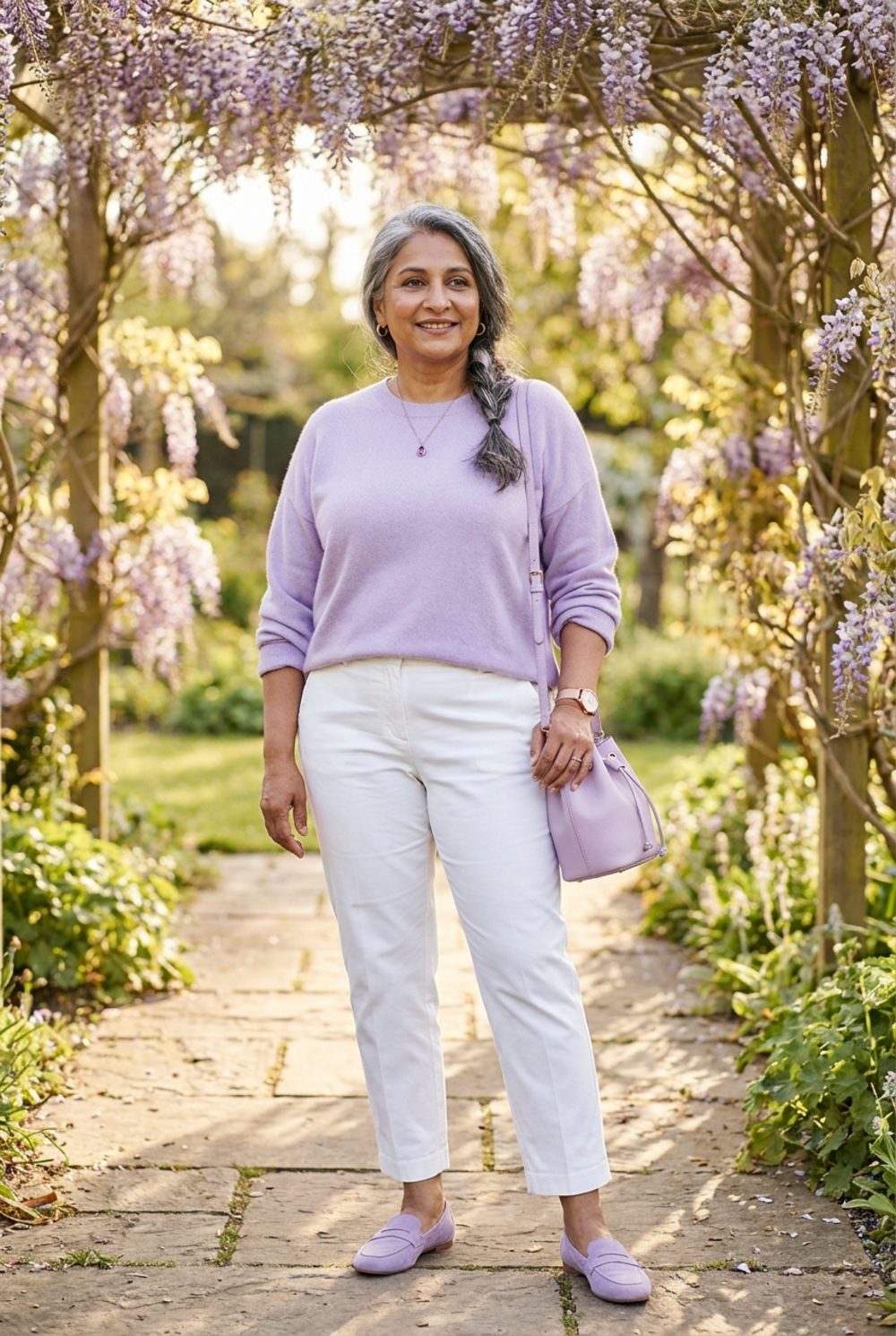 Soft Lavender Knit with Matching Loafers Proves Gentle Is Not the Same as Weak