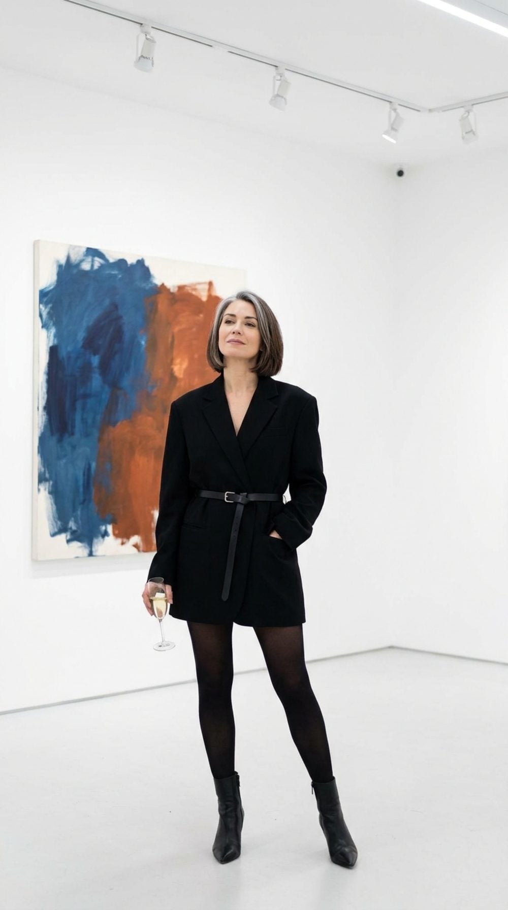Standing in Front of Art That Actually Understands Her