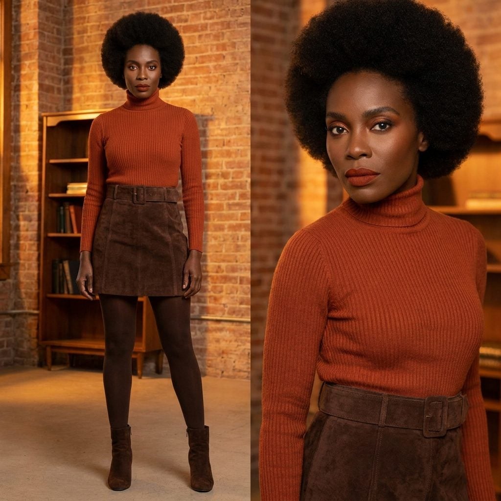 Terracotta Burnt Orange Matte Lips With Tonal Shadow and the Boldly Flat No-Contour Base