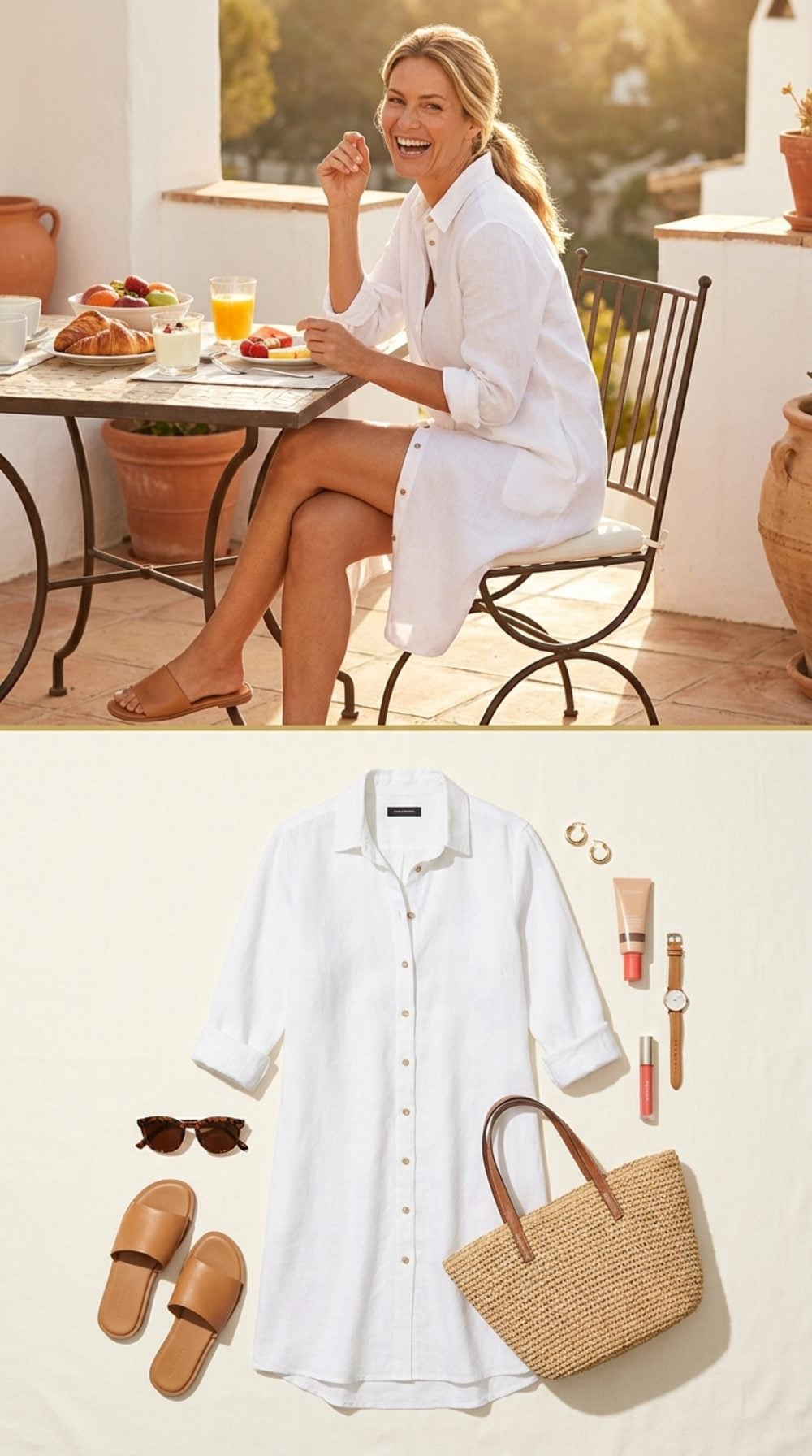 White Linen Shirtdress: The Breakfast Where She Ordered Everything She Wanted