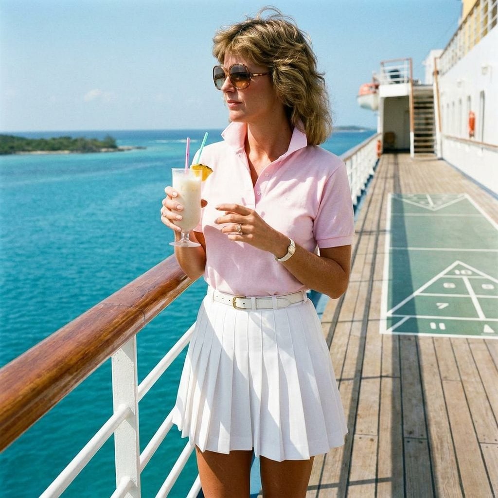 White Tennis Skirts Paired With Pastel Polos (The Country Club Fantasy, At Sea)