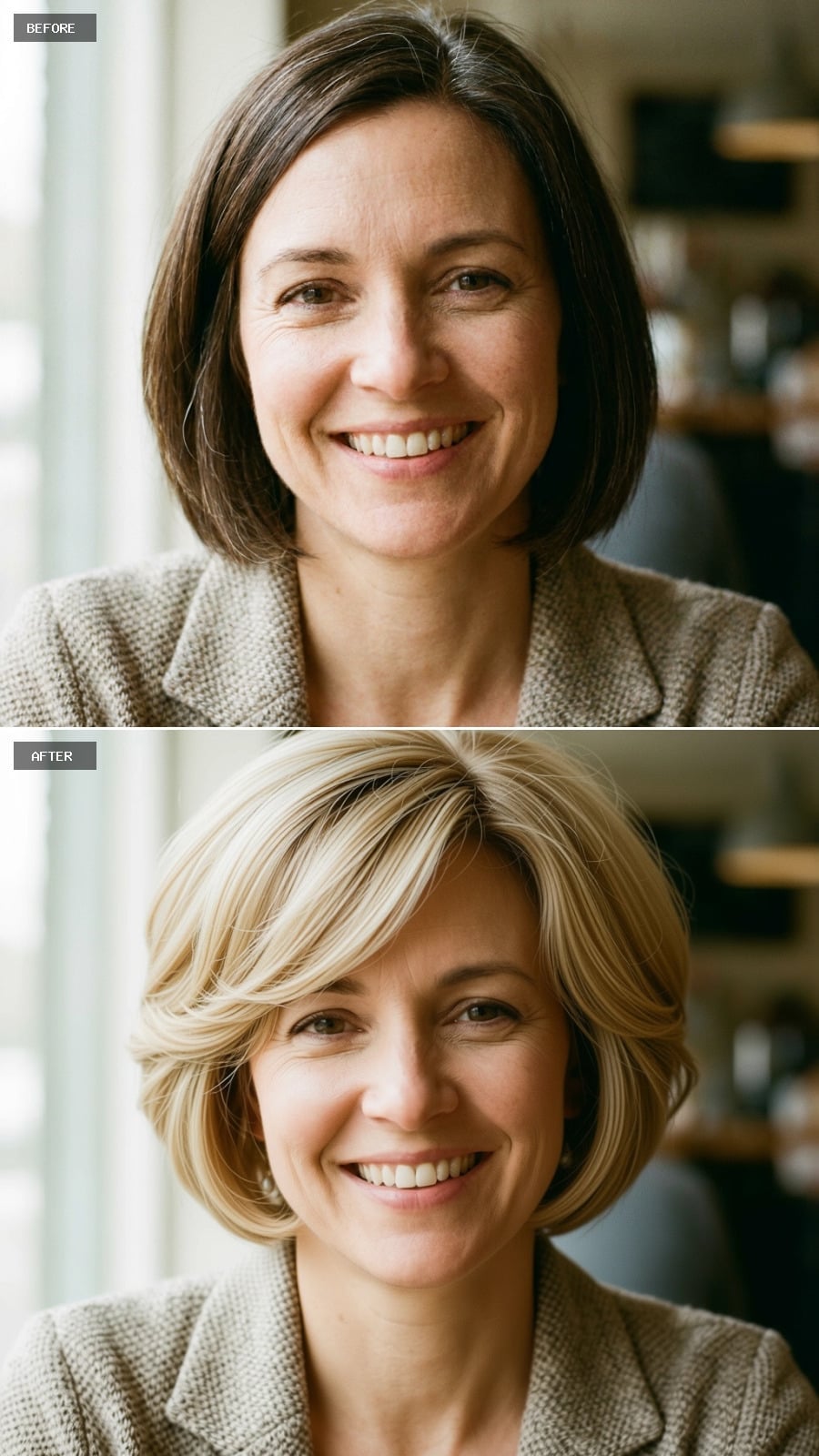 Blonde Bob, Swept Volume, and Suddenly the Whole Face Reads Differently