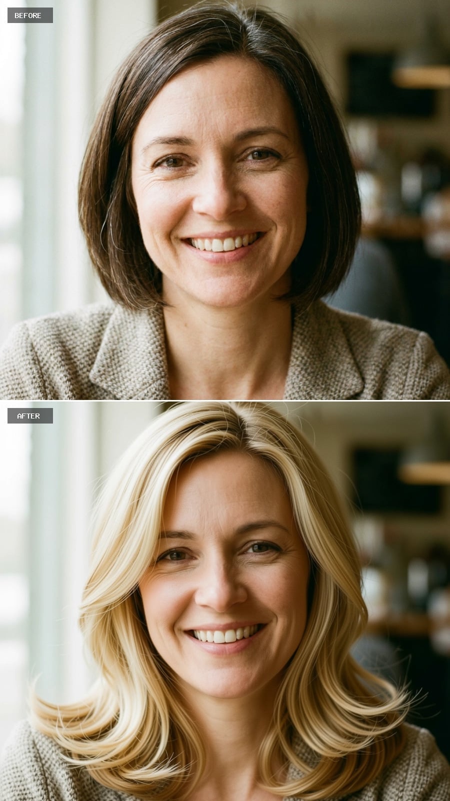 Brunette Bob to Blonde Waves: What Happens When Both the Cut and Color Let Go