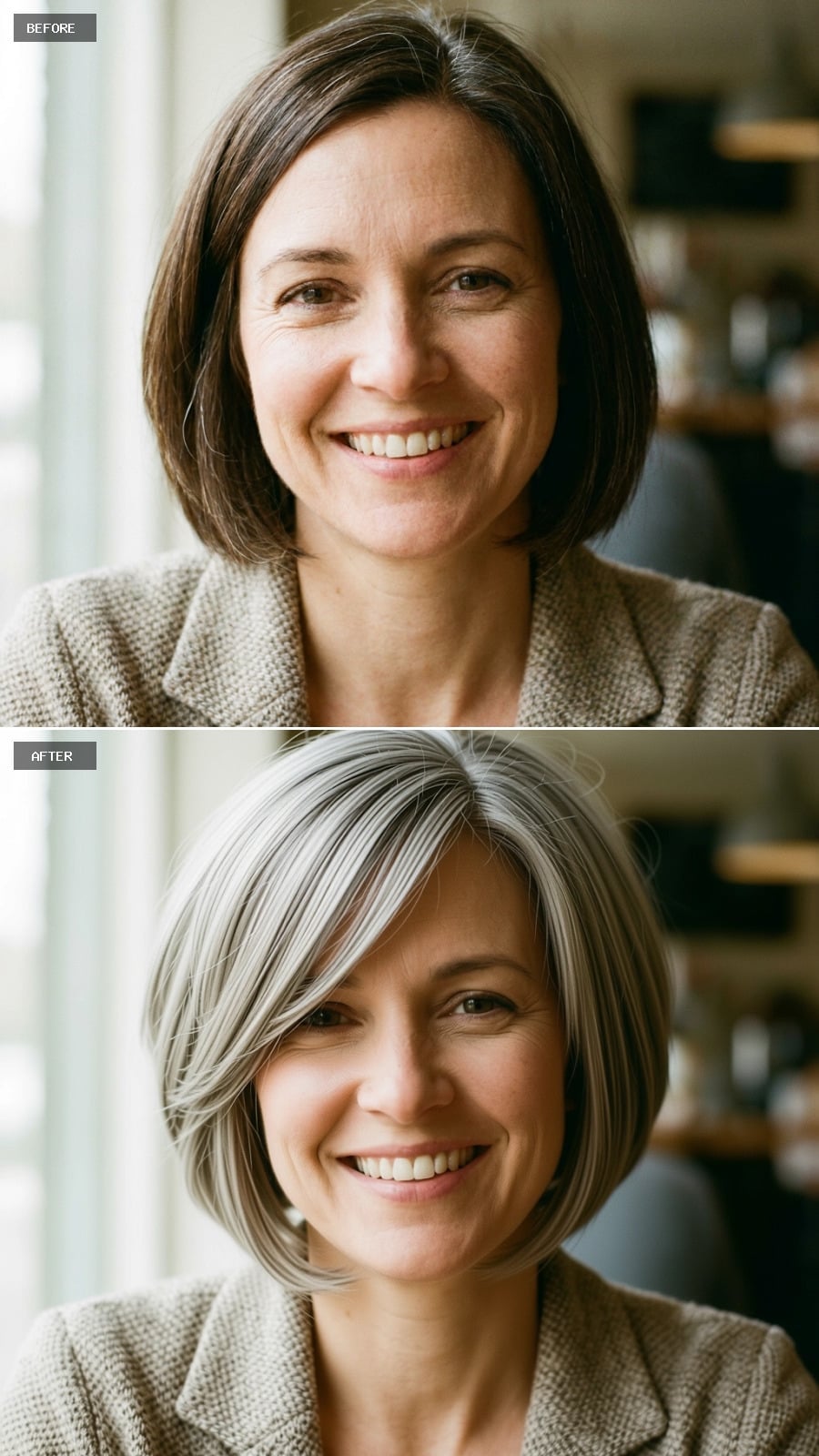 Gray Hair at 44 Didn't Age Her. It Actually Did the Opposite.