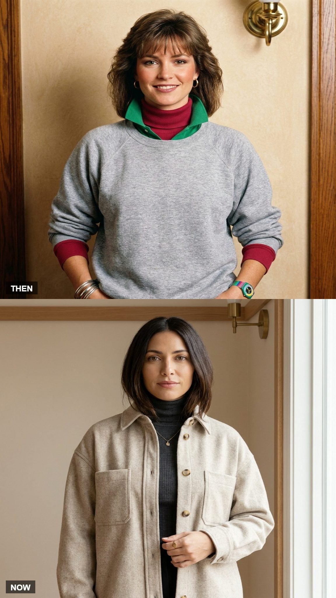 Casual Layering Meant a Turtleneck Under a Polo Under a Sweatshirt