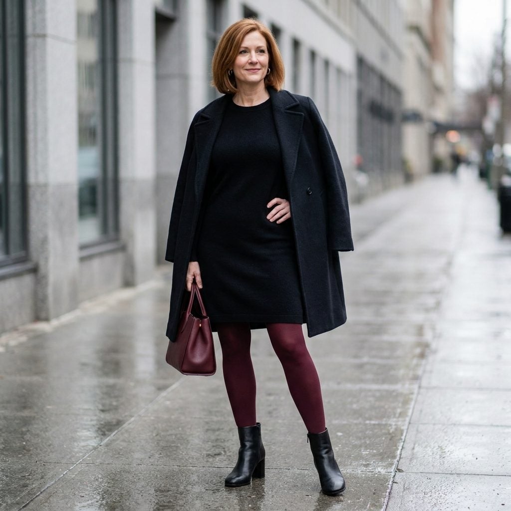 Add Opaque Colored Tights and Let Your Legs Bring the Color