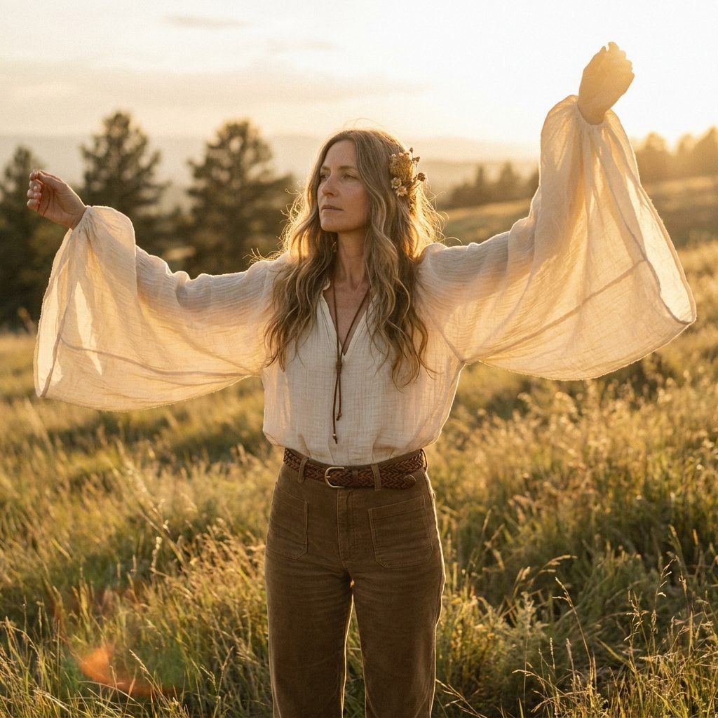 The Angel-Sleeve Blouse That Took Over Every Doorway