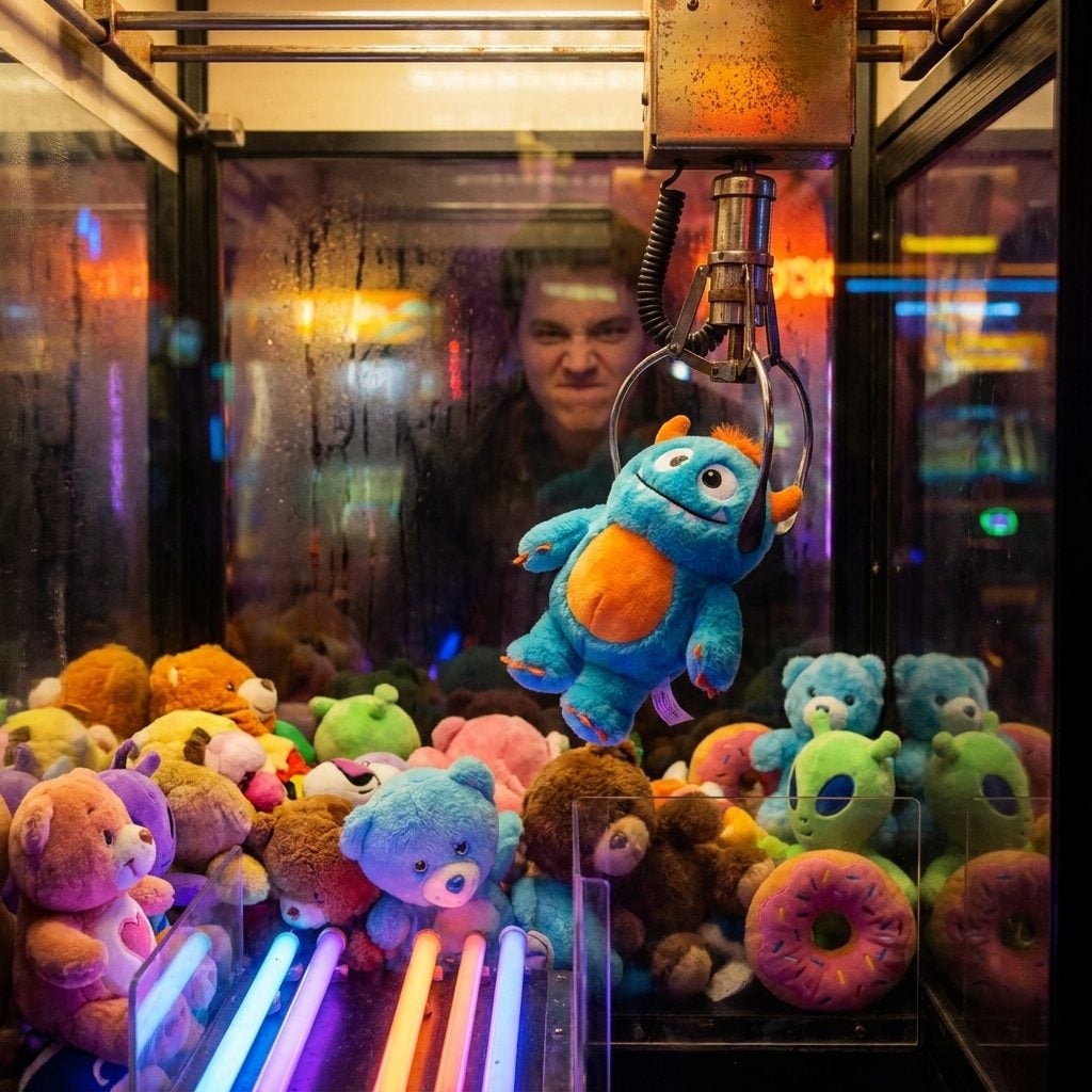 The Arcade Claw Machine: 50 Cents to Lose a Prize on Purpose