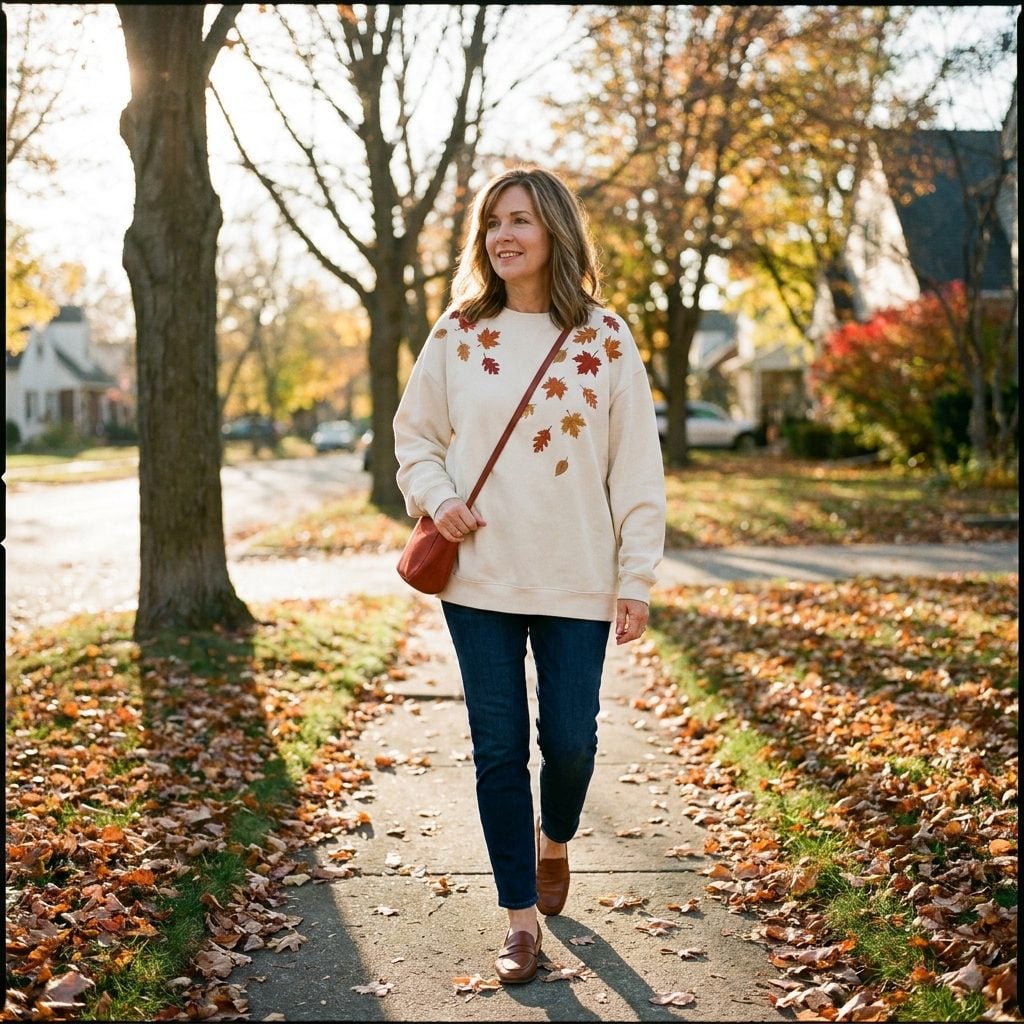The Autumn Leaves Sweatshirt in Rust and Gold That Came Out the Second Weather Turned