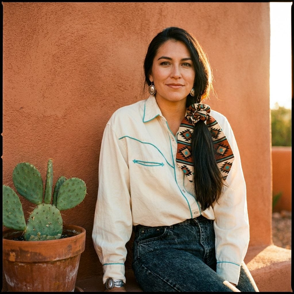 The Southwestern Geometric Scrunchie From the Desert Trend Nobody Explained