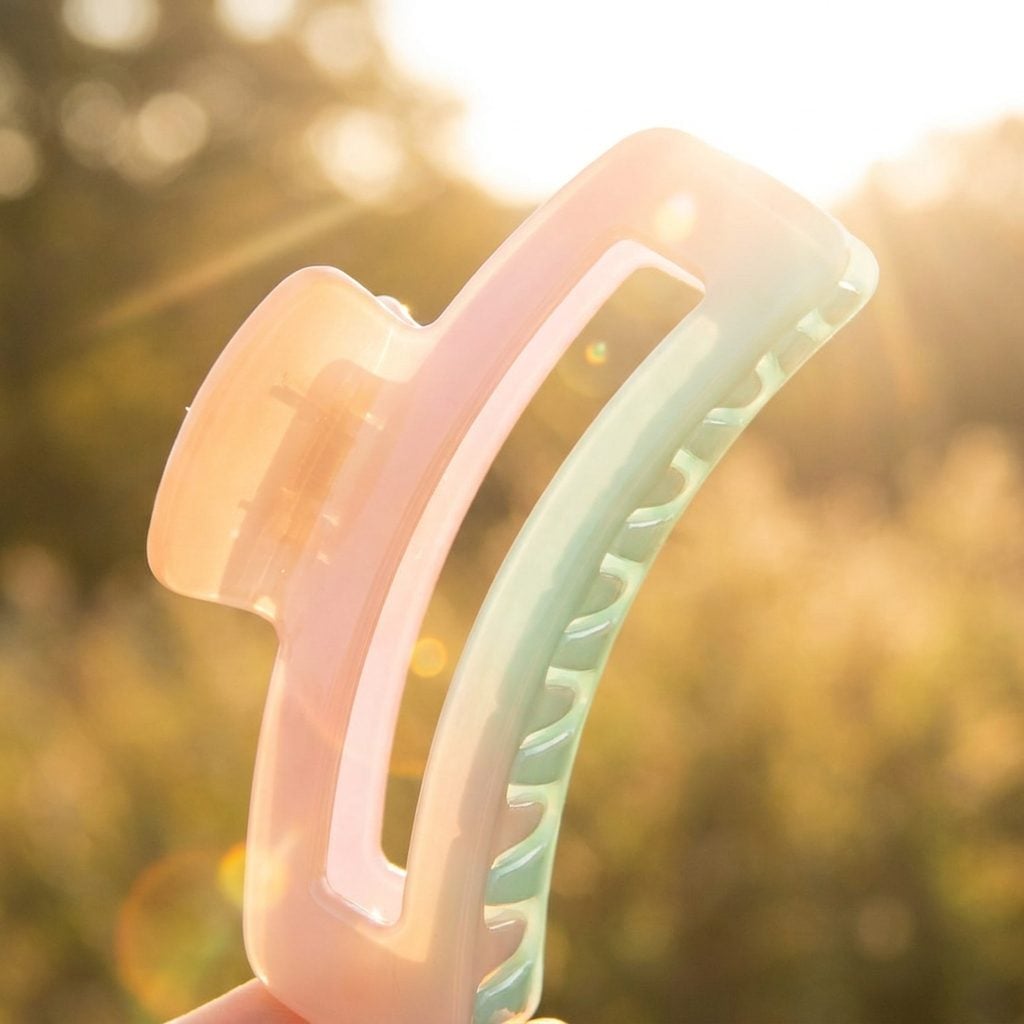 The Banana Clip in Pastel Translucent Plastic That Glowed a Little in the Sun