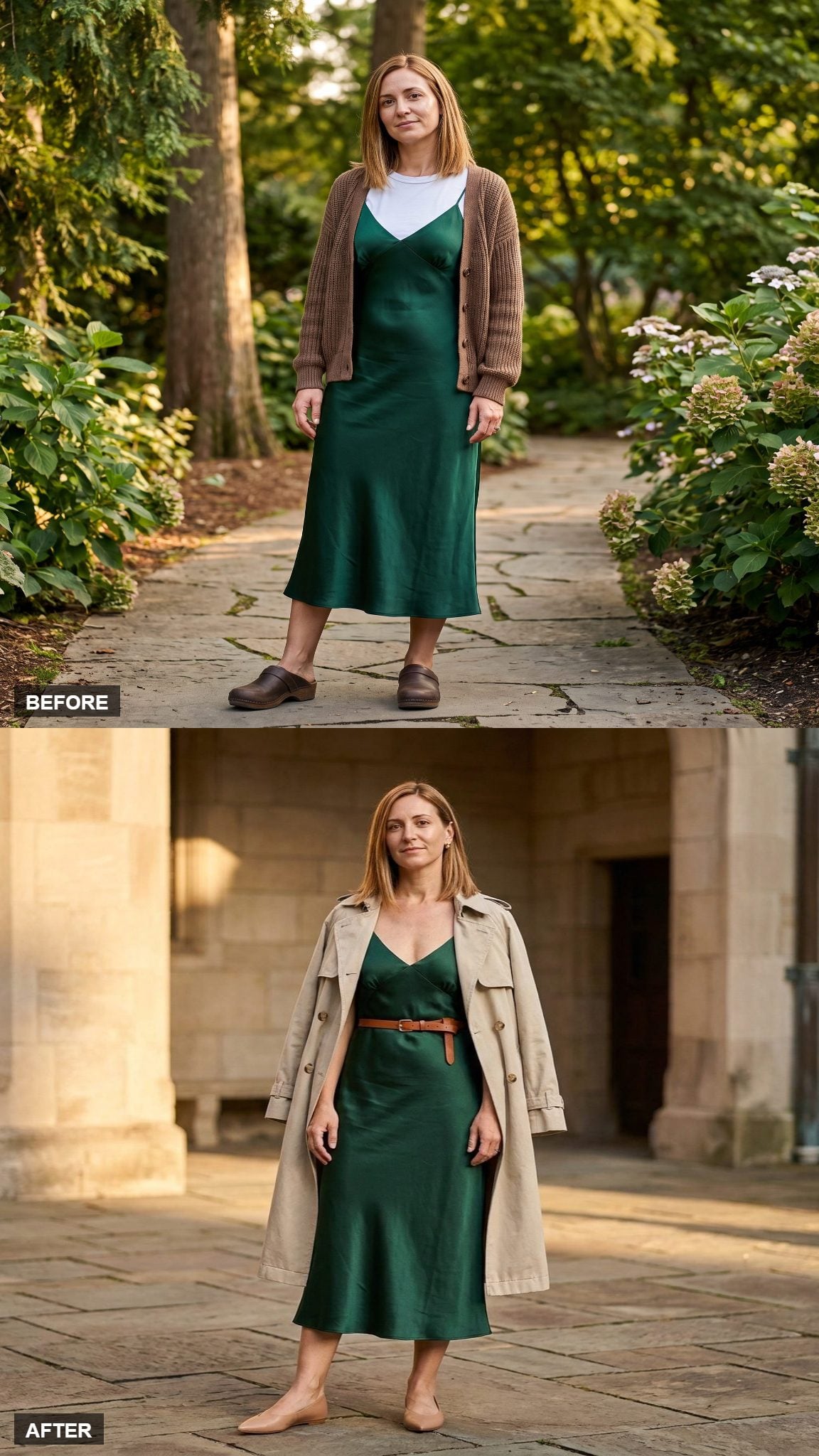 Belted at the Waist with a Trench Thrown Over the Shoulders