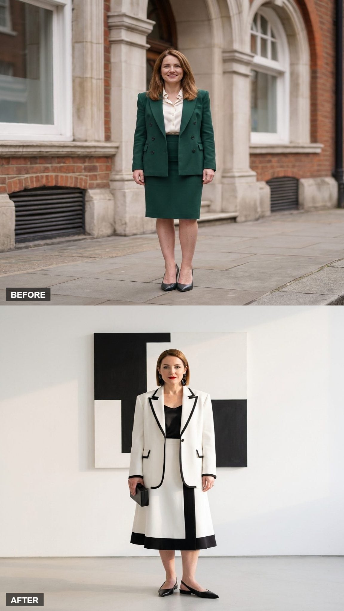 Black-and-White Graphic Suiting for the Art Opening