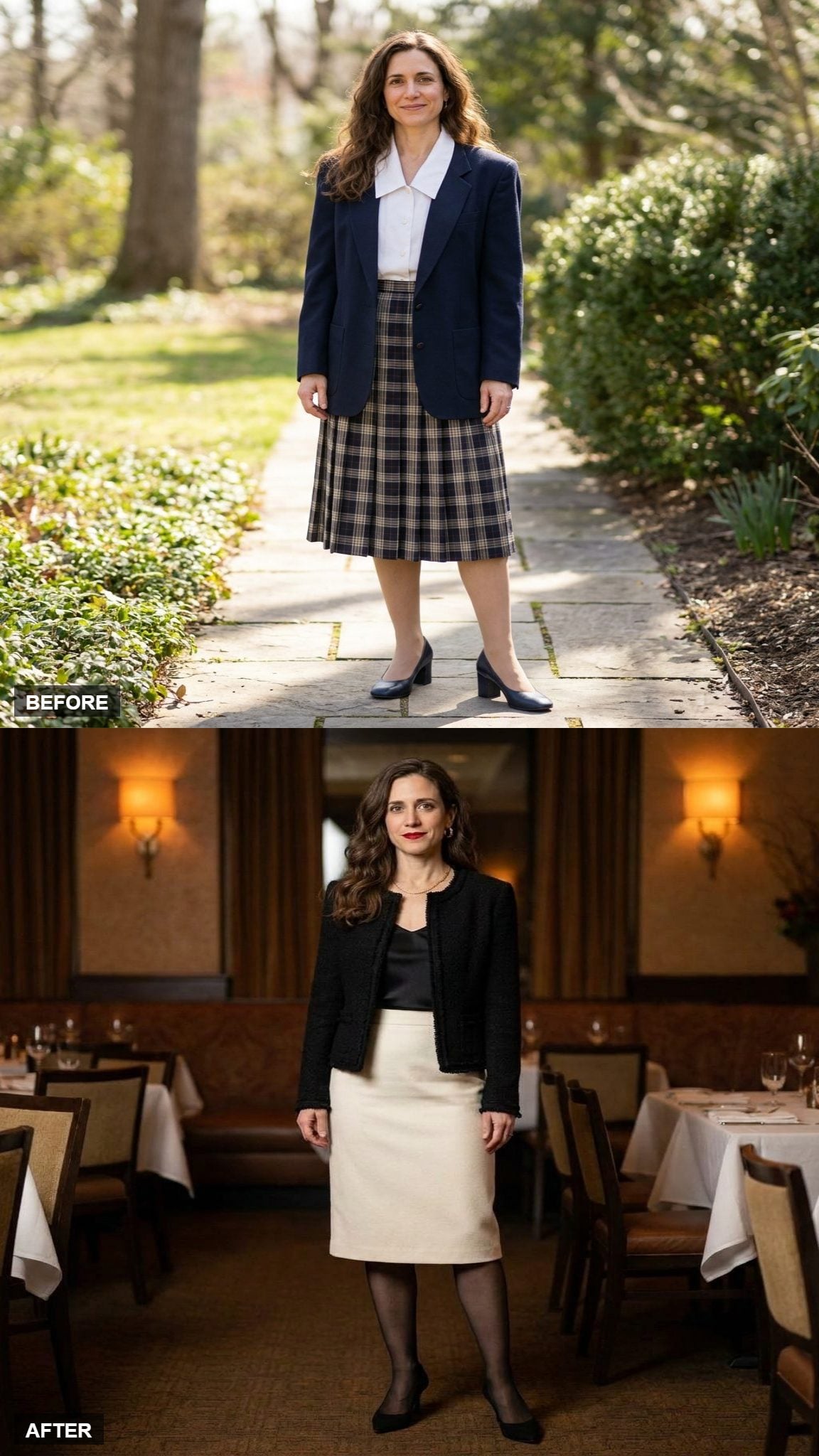 Black Boucle Blazer and Ivory Wool Skirt for the Kind of Night That Doesn't Need a Reason