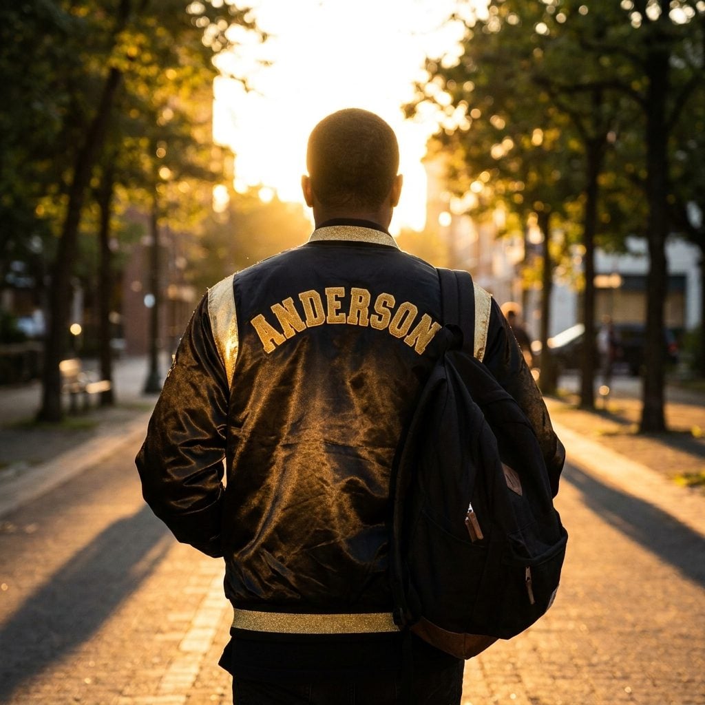 The Black and Gold Satin Jacket With Your Last Name Stitched Across the Back