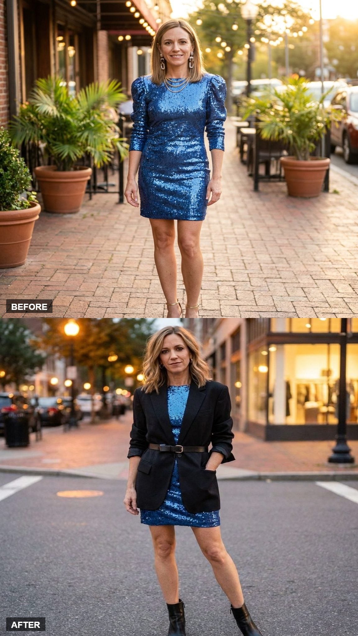 The Blazer Trick That Turns Party Sequins Into Grown-Up Cool
