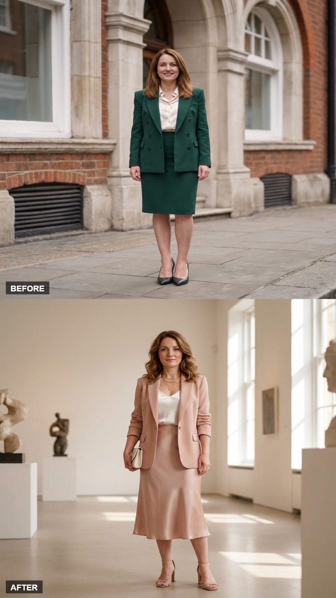 Blush Skirt Suit with a Soft-Power Edge