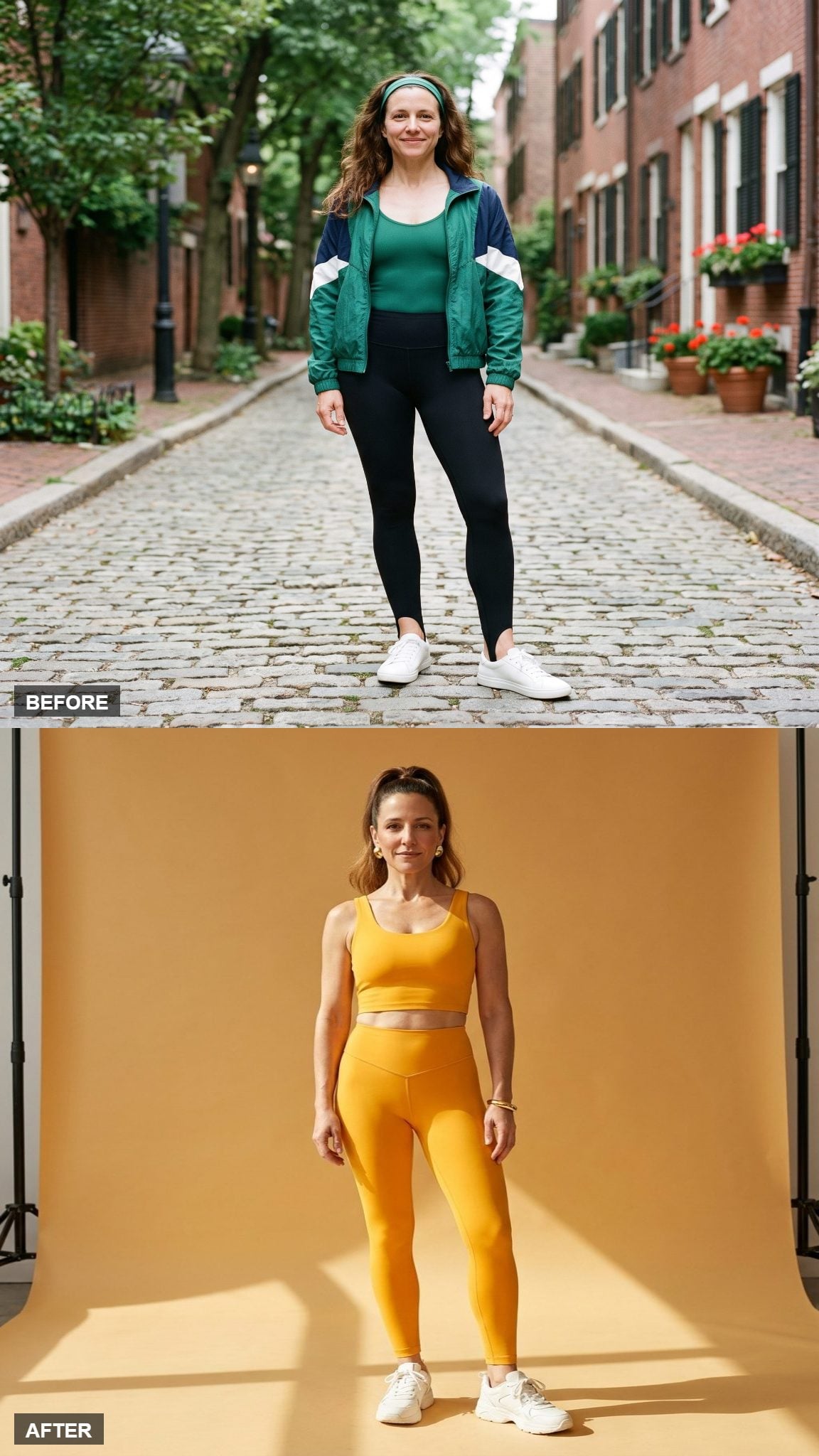 Bold Marigold Crop and Legging With a Sculpted Waistband
