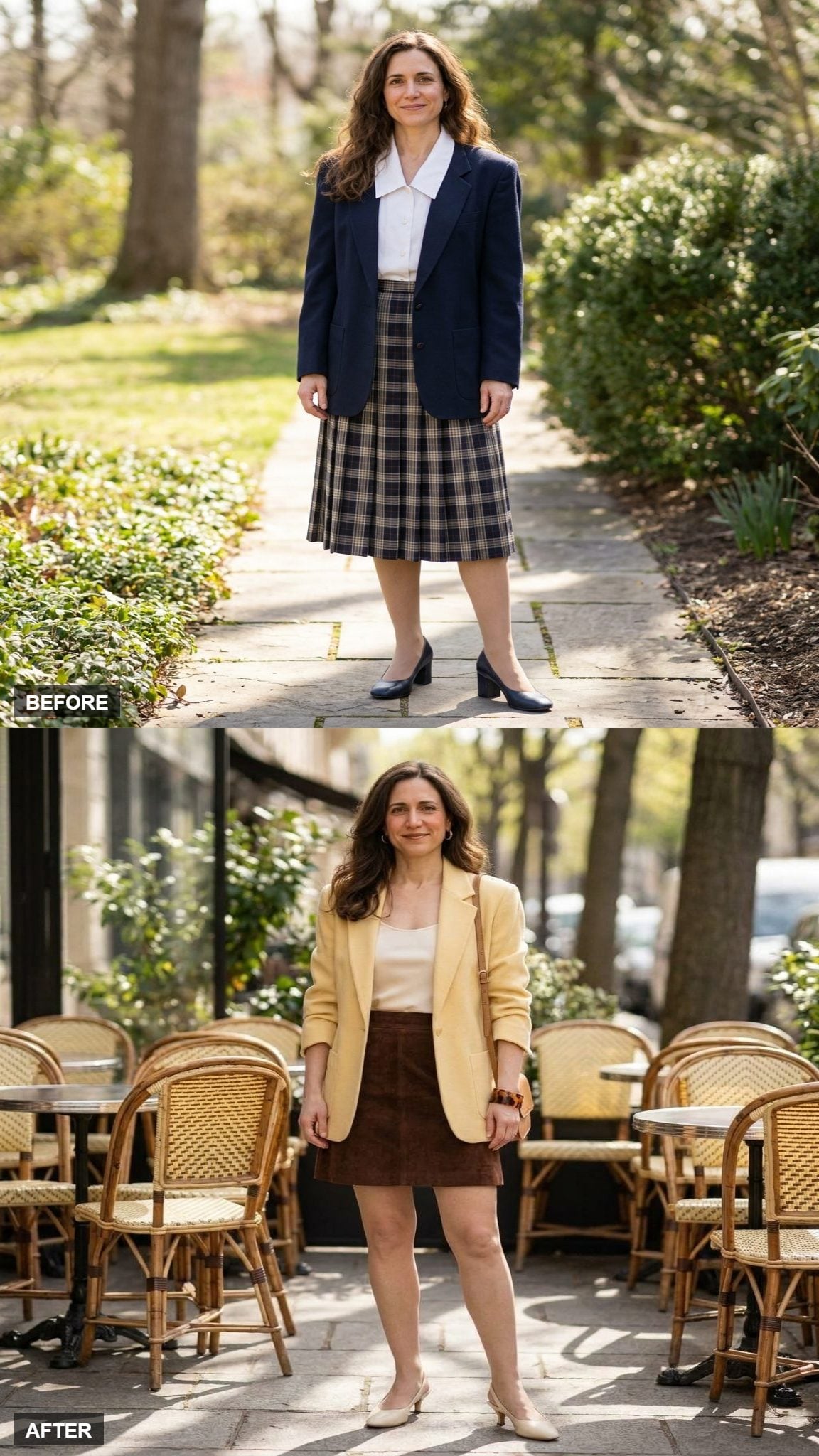 Butter Yellow Blazer and Chocolate Suede Skirt for a Spring Day That Refuses to Be Ignored
