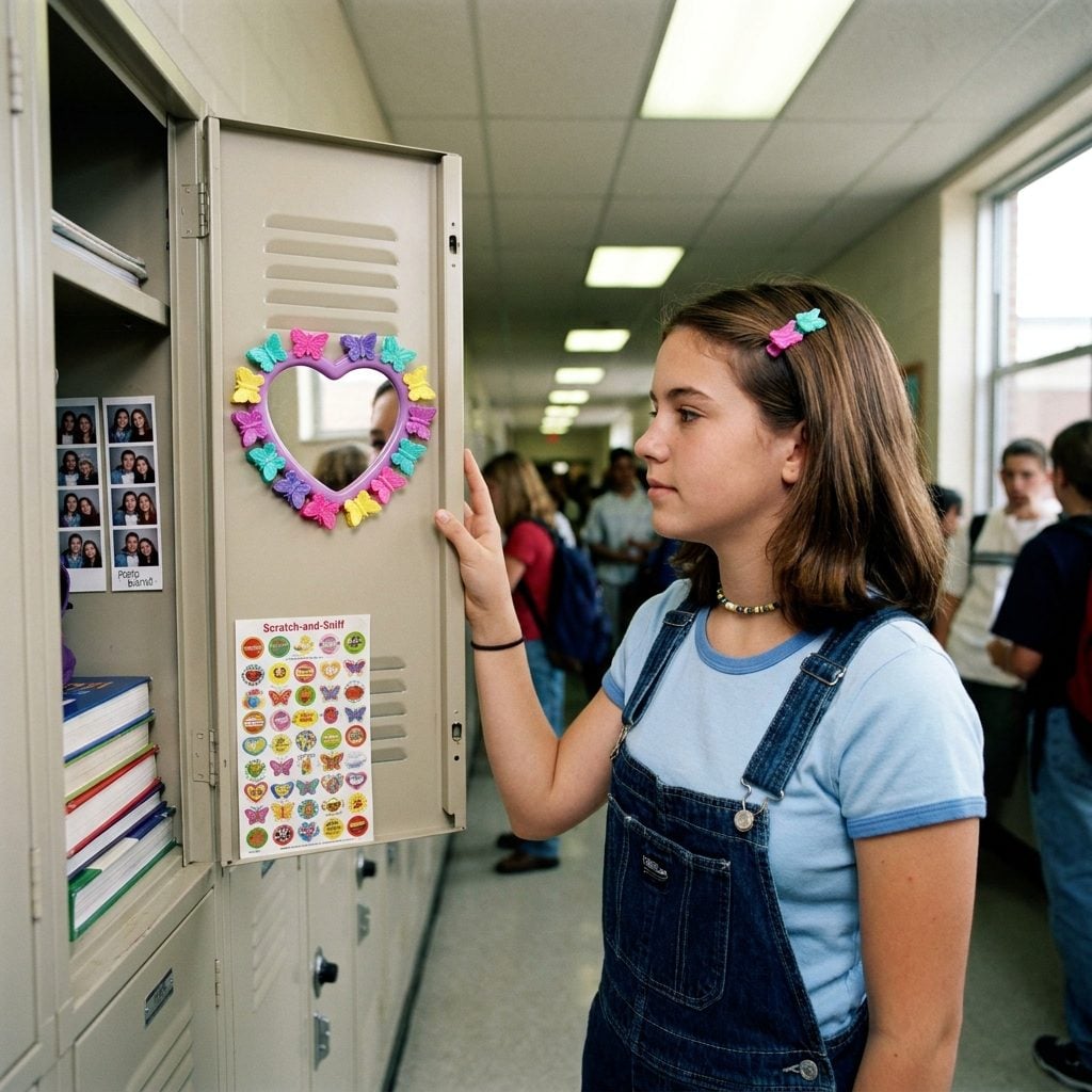 The Butterfly Clip Displayed on a Magnetic Locker Mirror as a Backup